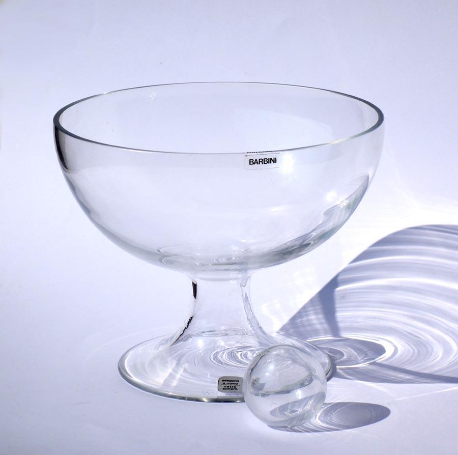 Centerpiece
Paolo Tilche
Barbini
Italy, 1970

Blown Glass Vase with Blown Glass Sphere
Sticker Label 