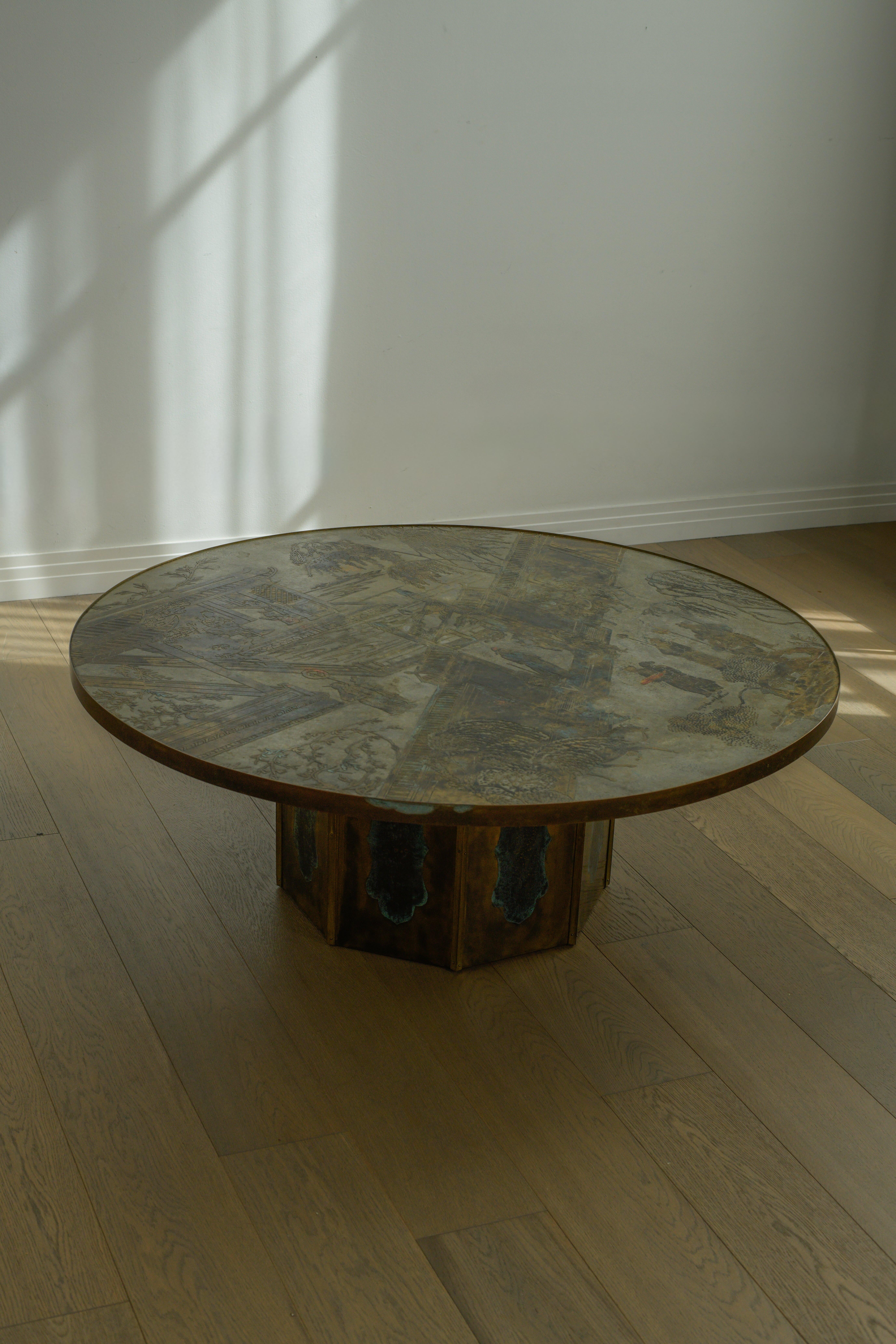 Mid-Century Modern 1960 Philip And Kelvin Laverne Chan Circular Coffee Table For Sale