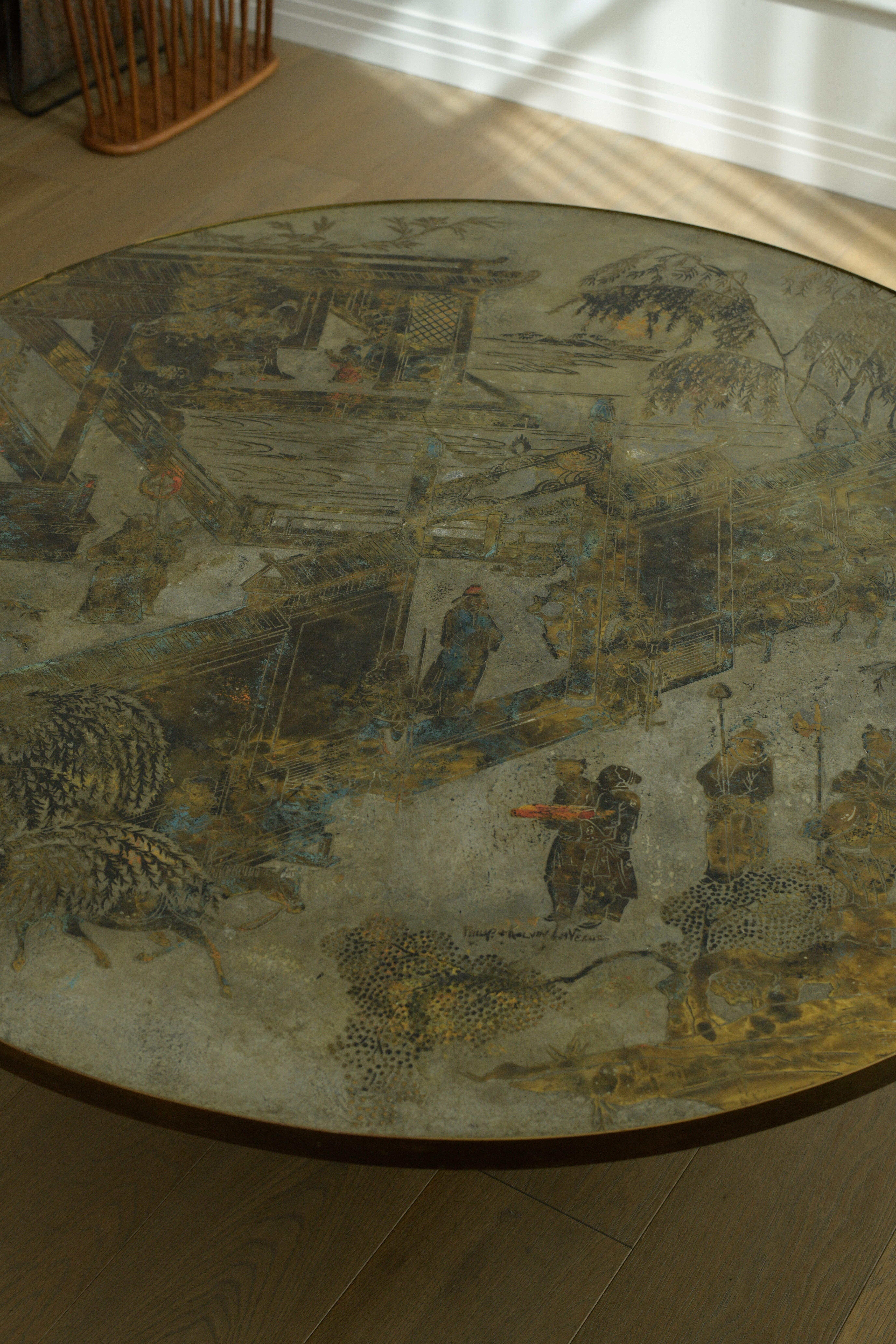 Enameled 1960 Philip And Kelvin Laverne Chan Circular Coffee Table For Sale