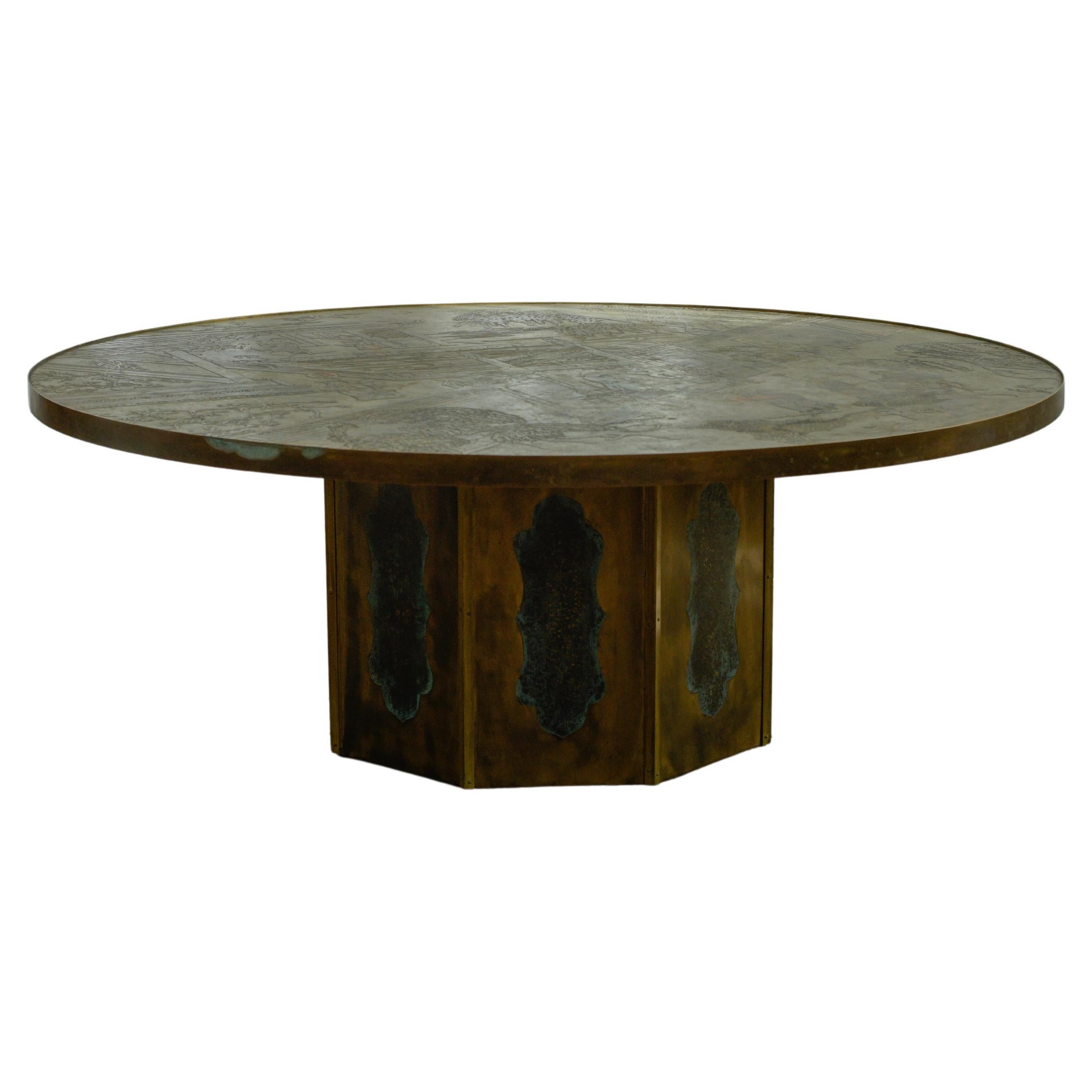 1960 Philip And Kelvin Laverne Chan Circular Coffee Table For Sale