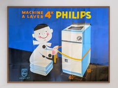 1960 Philips, Machine a Laver Original Vintage Poster