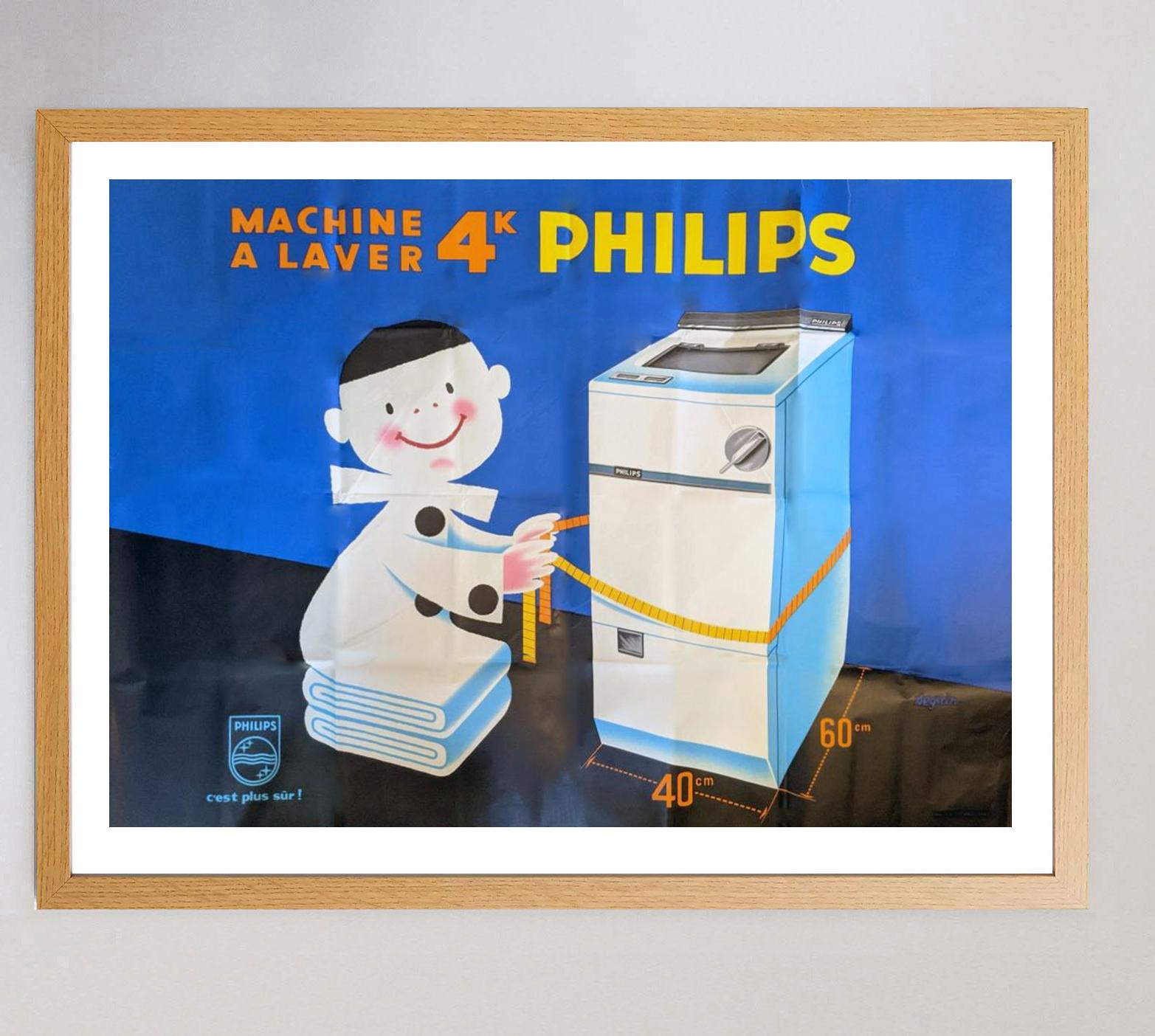 1960 Philips - Machine A Laver Original Vintage Poster Bon état - En vente à Winchester, GB