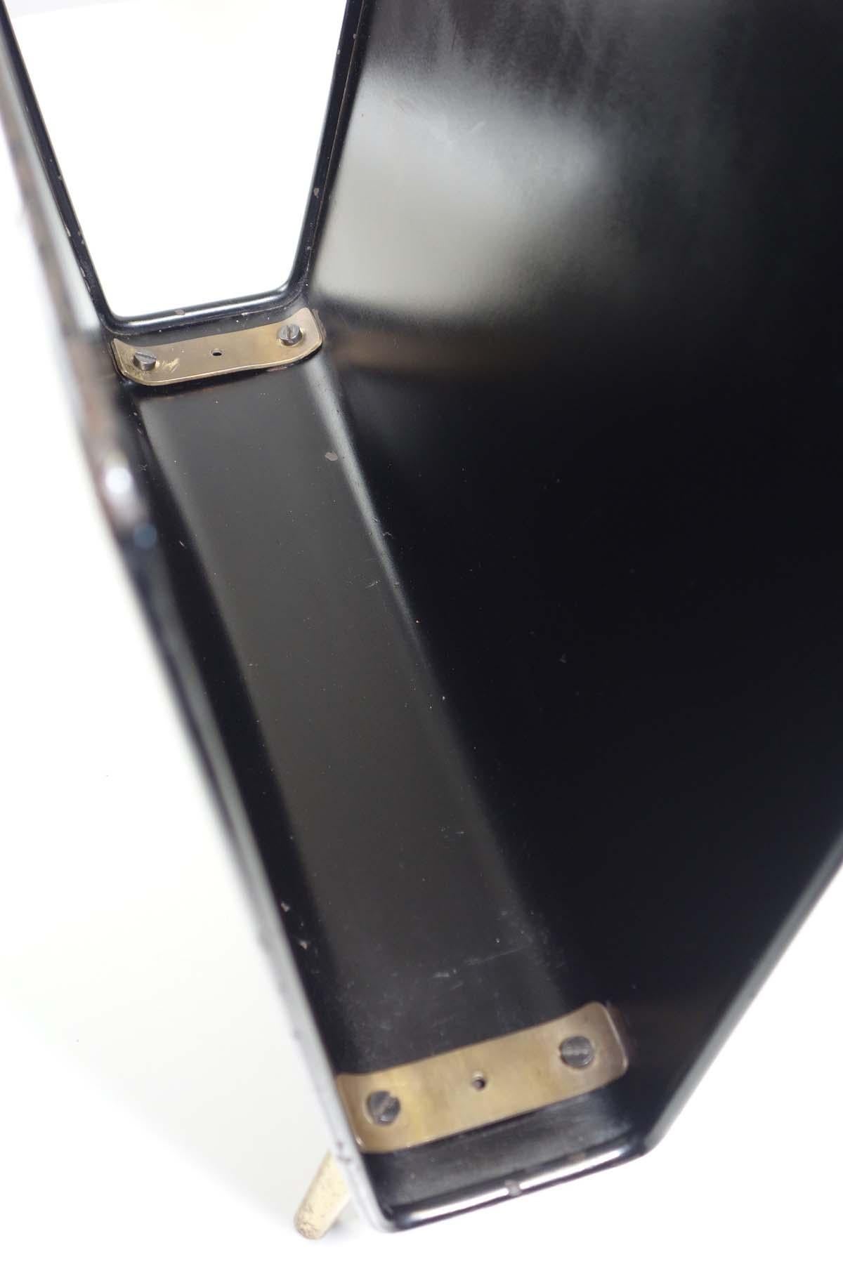 1960 Piero Fornasetti Italian Design Black & White Brass Metal Magazine Rack For Sale 4