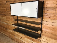 1960 Pilastro Tomado Retro Industrial Wall Unit a Large Cupboard and 3 Shelves