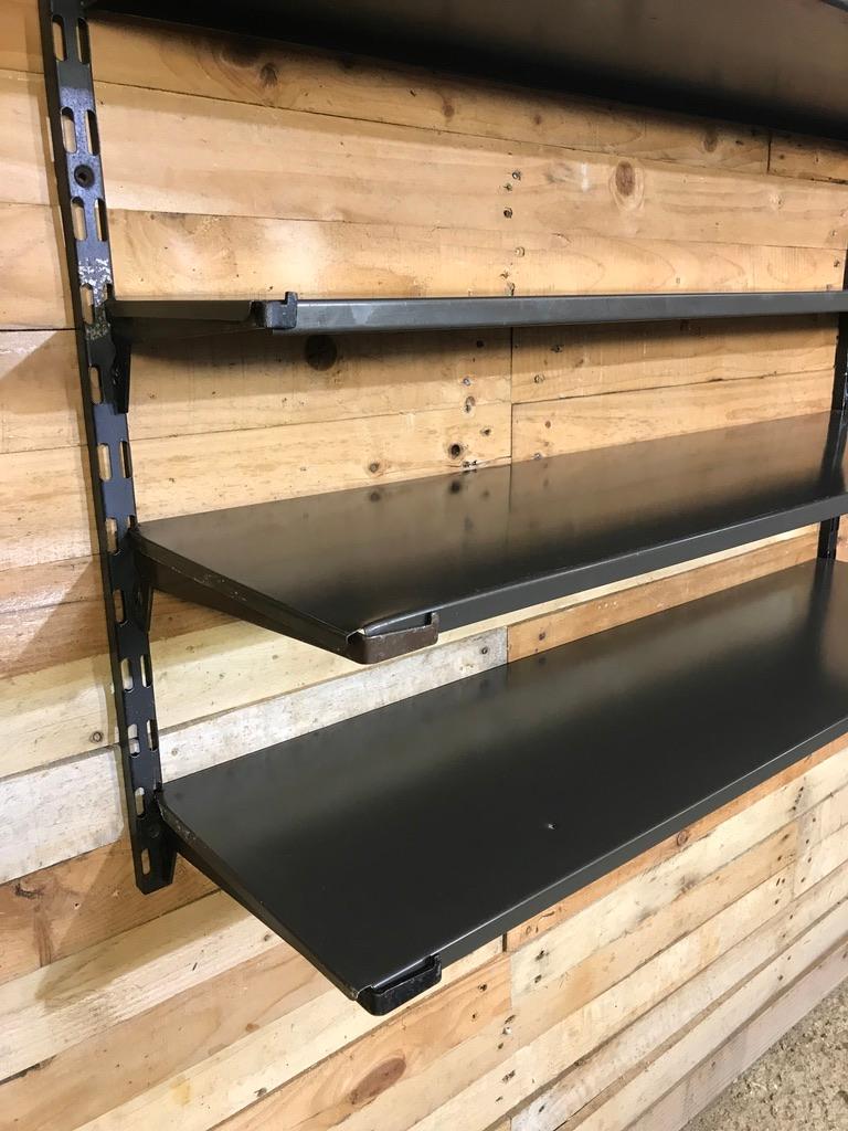 Dutch 1960 Pilastro Tomado Retro Industrial Wall Unit a Large Cupboard and 3 Shelves For Sale