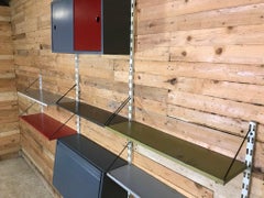 1960 Pilastro Tomado Retro Wall Unit with Desk Cupboard, Cupboard and 5 Shelves