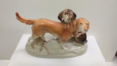 1960 Porcelain Sculpture of Dogs, Czechoslovakia
