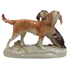 1960 Porcelain Sculpture of Dogs, Czechoslovakia