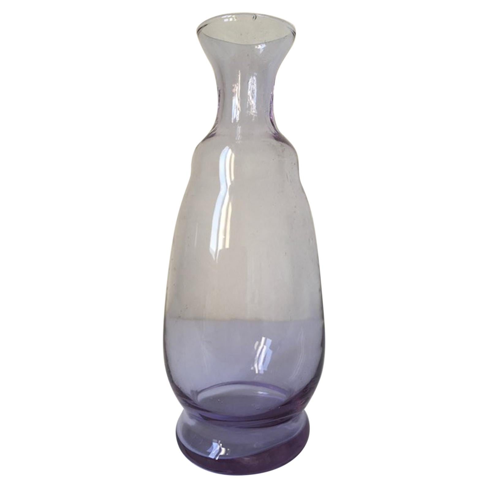 Italy 1960 Post-Modern Murano Purple Blown Glass Bottle For Sale