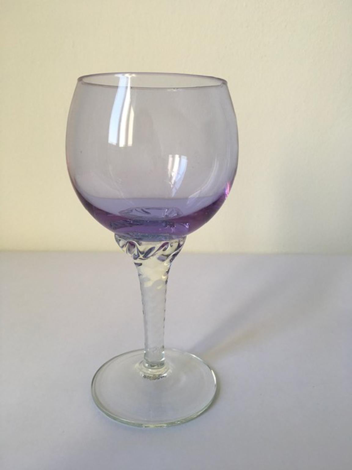 Italy 1960 Post-Modern Murano Blown Glass Goblet For Sale 8