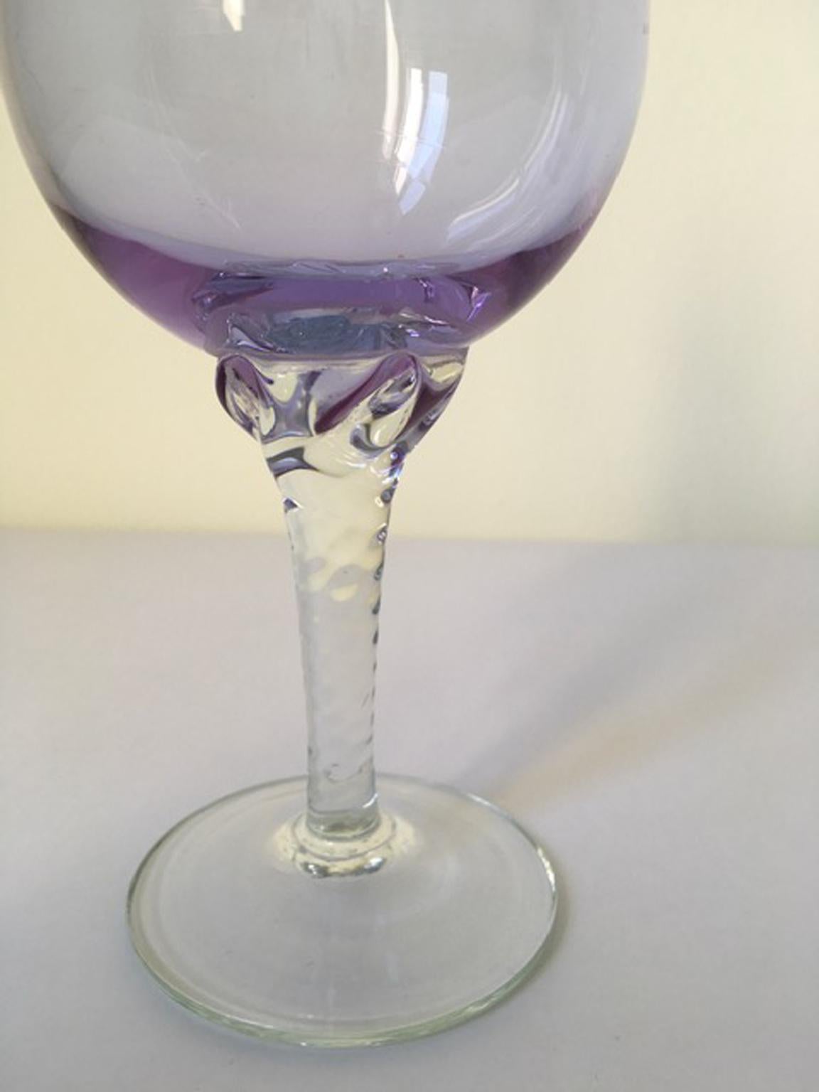 Italy 1960 Post-Modern Murano Blown Glass Goblet In Good Condition For Sale In Brescia, IT