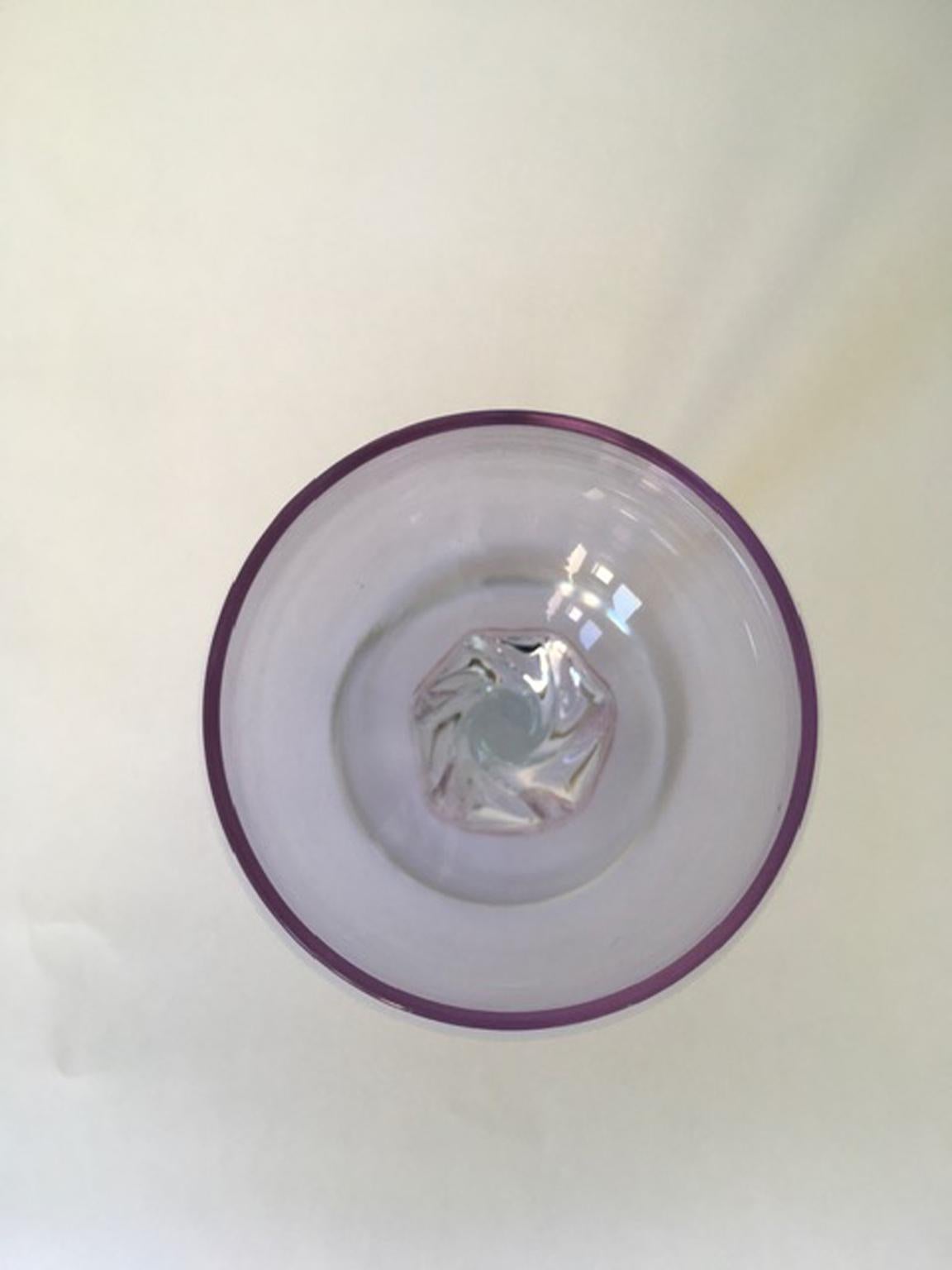 Italy 1960 Post-Modern Murano Blown Glass Goblet For Sale 1