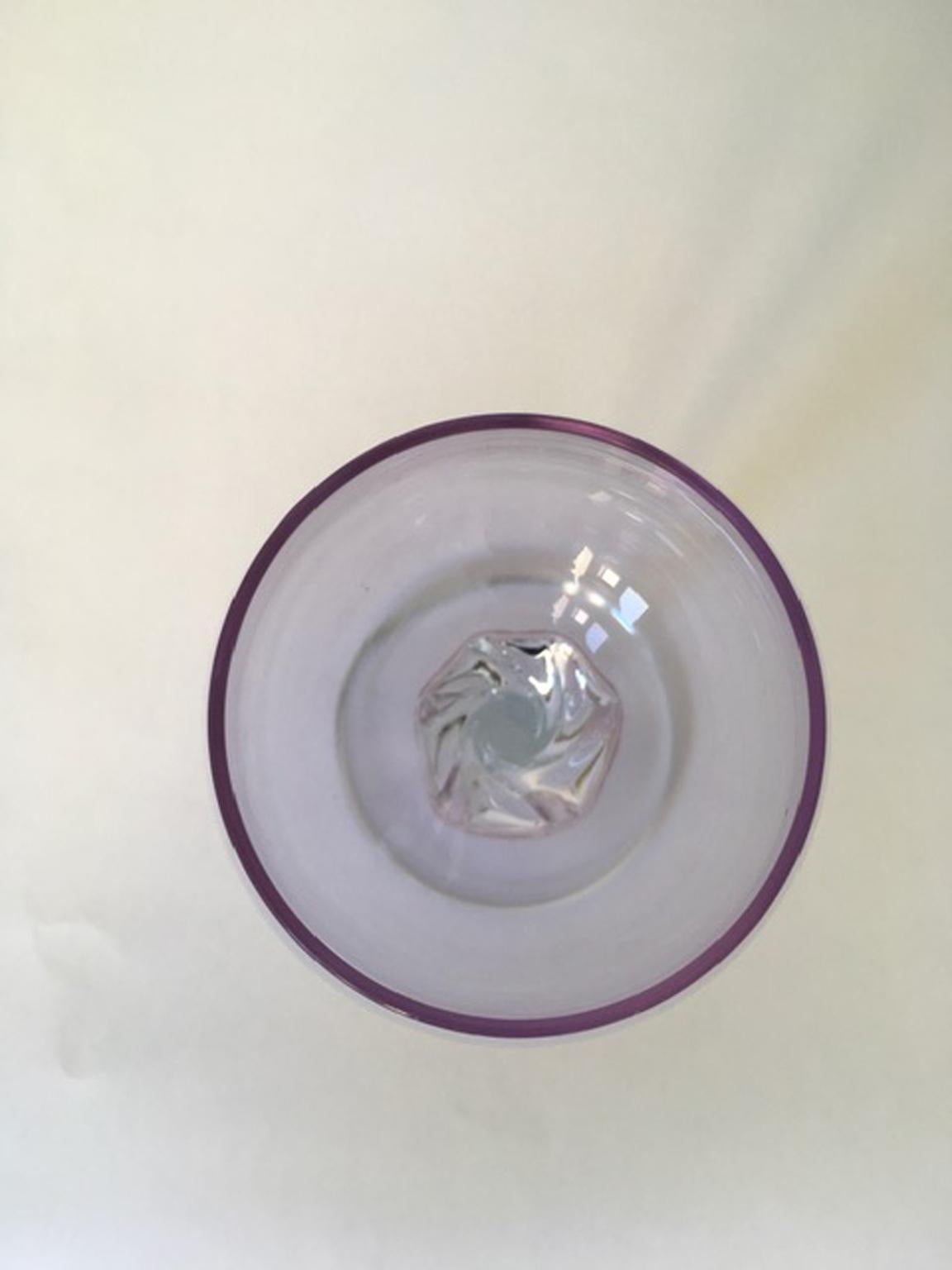 Italia 1960 Copa de cristal soplado de Murano postmoderna Vidrio soplado en venta