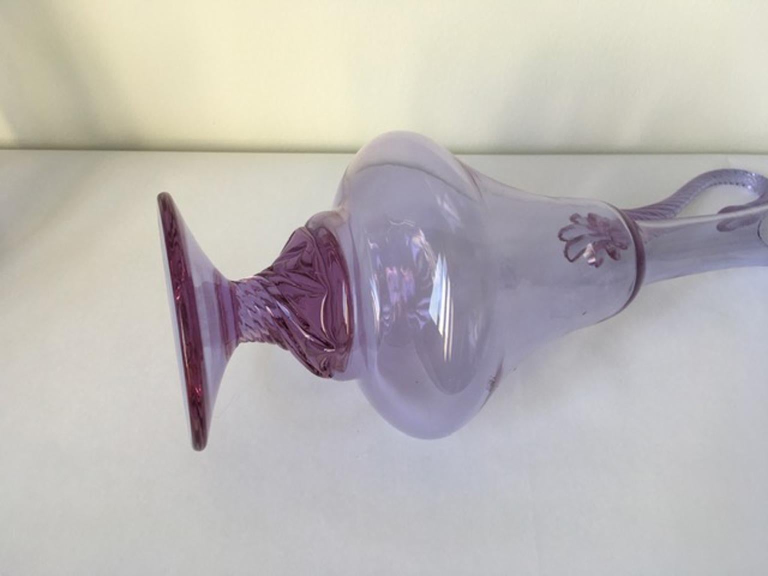 Flacon en verre de Murano soufflé post-moderne de 1960, Italie en vente 3