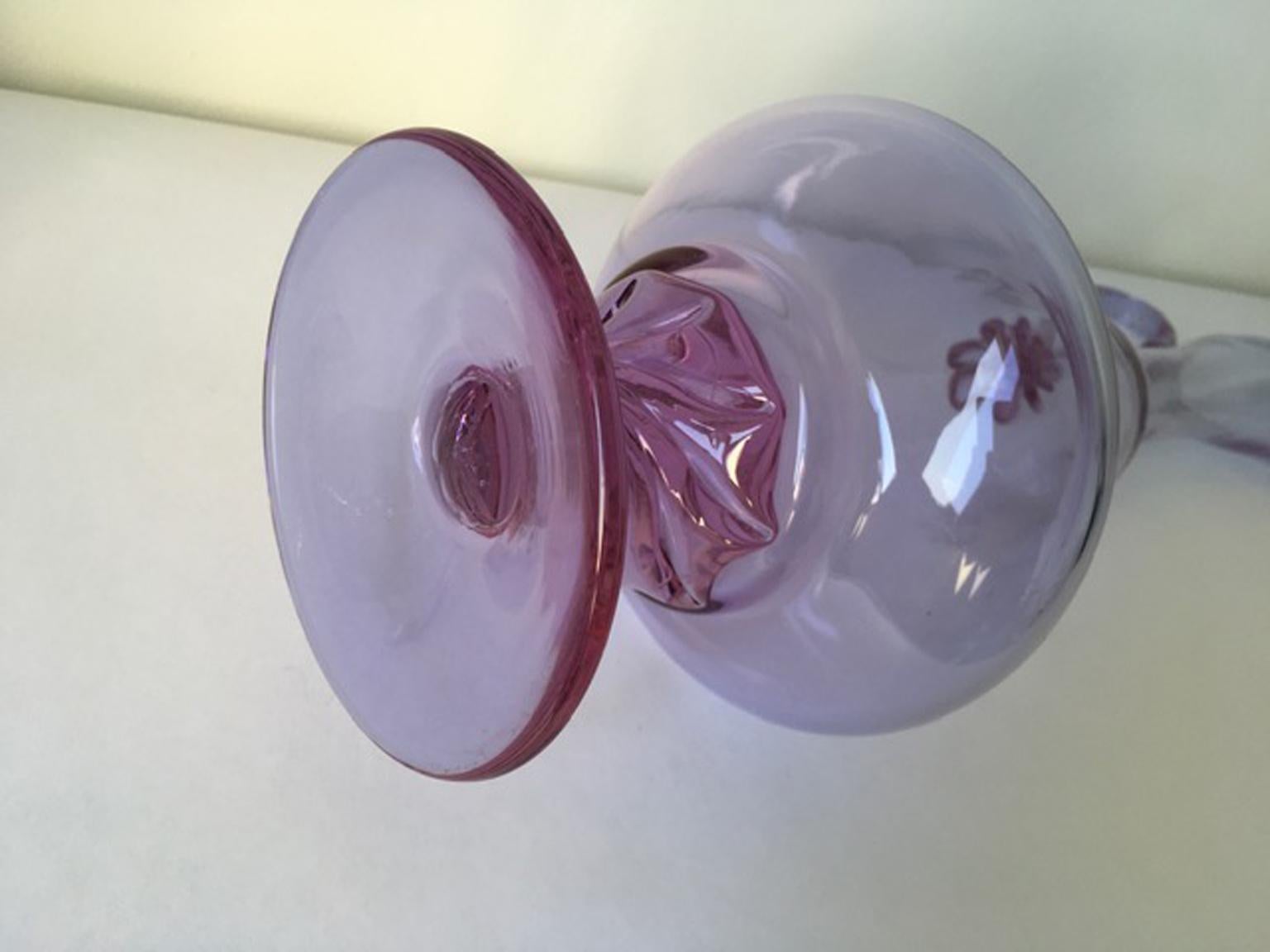 Flacon en verre de Murano soufflé post-moderne de 1960, Italie en vente 4