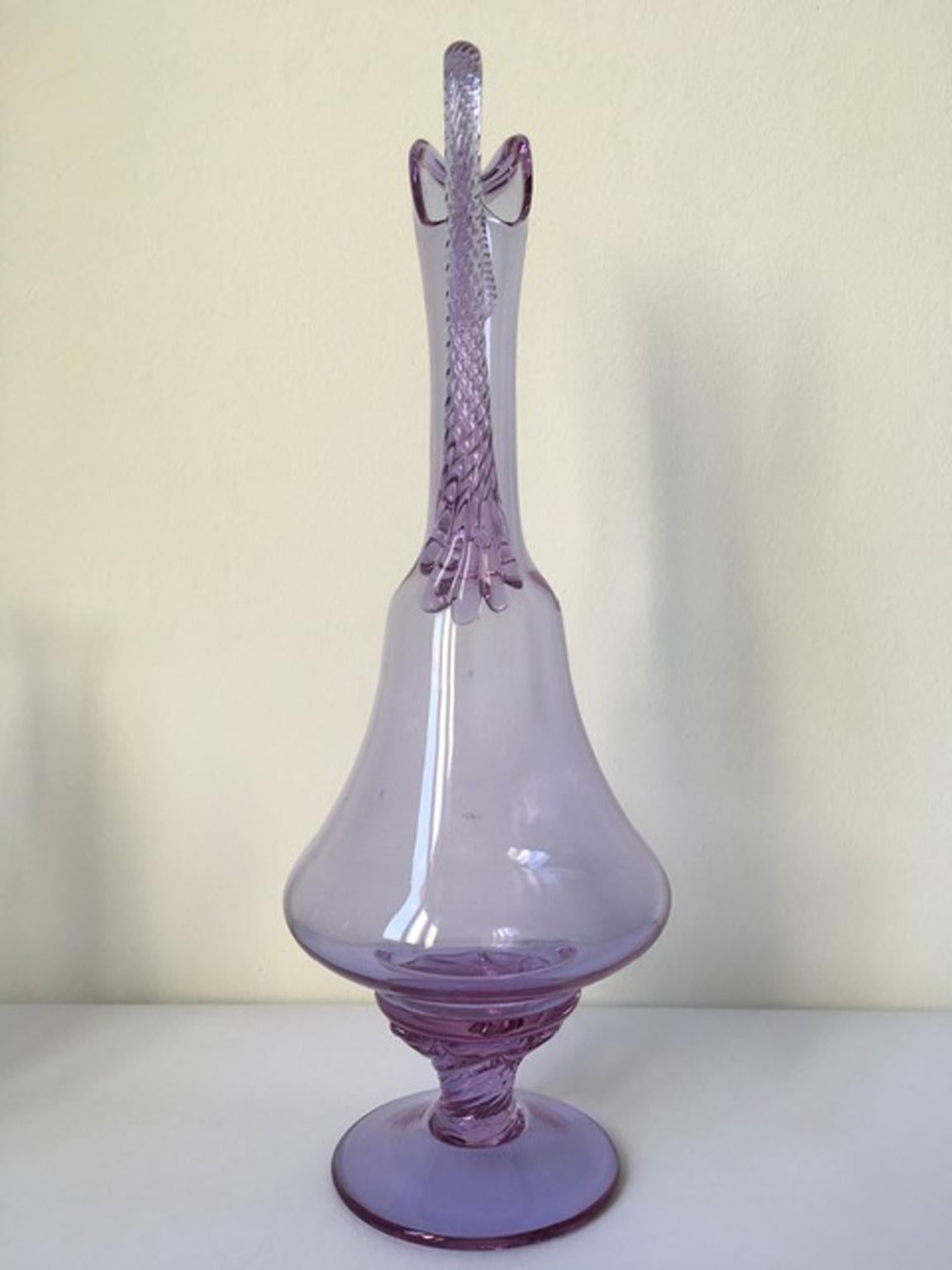 Flacon en verre de Murano soufflé post-moderne de 1960, Italie en vente 5