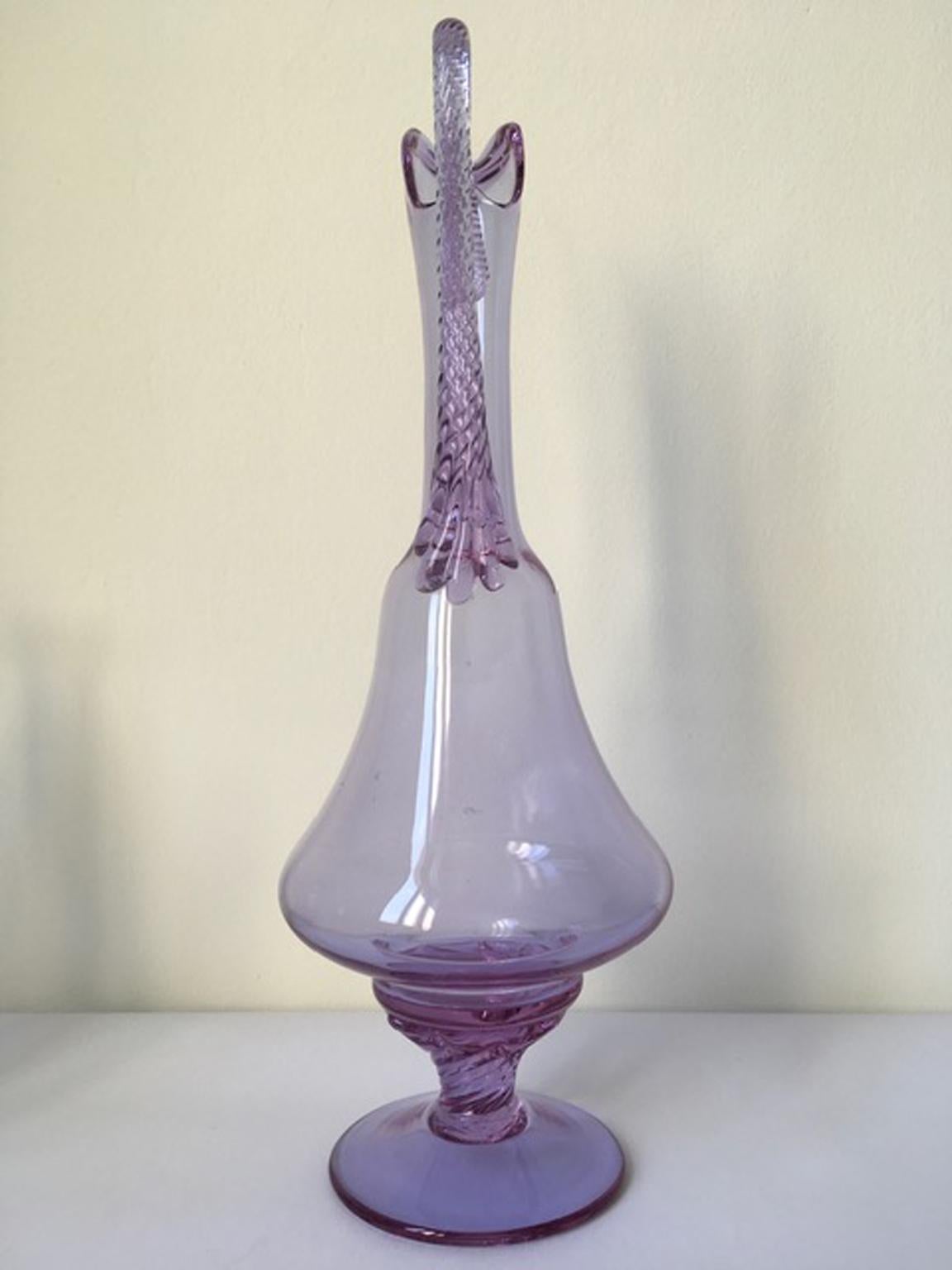 Italy 1960 Post-Modern Murano Blown Glass Bottle For Sale 8