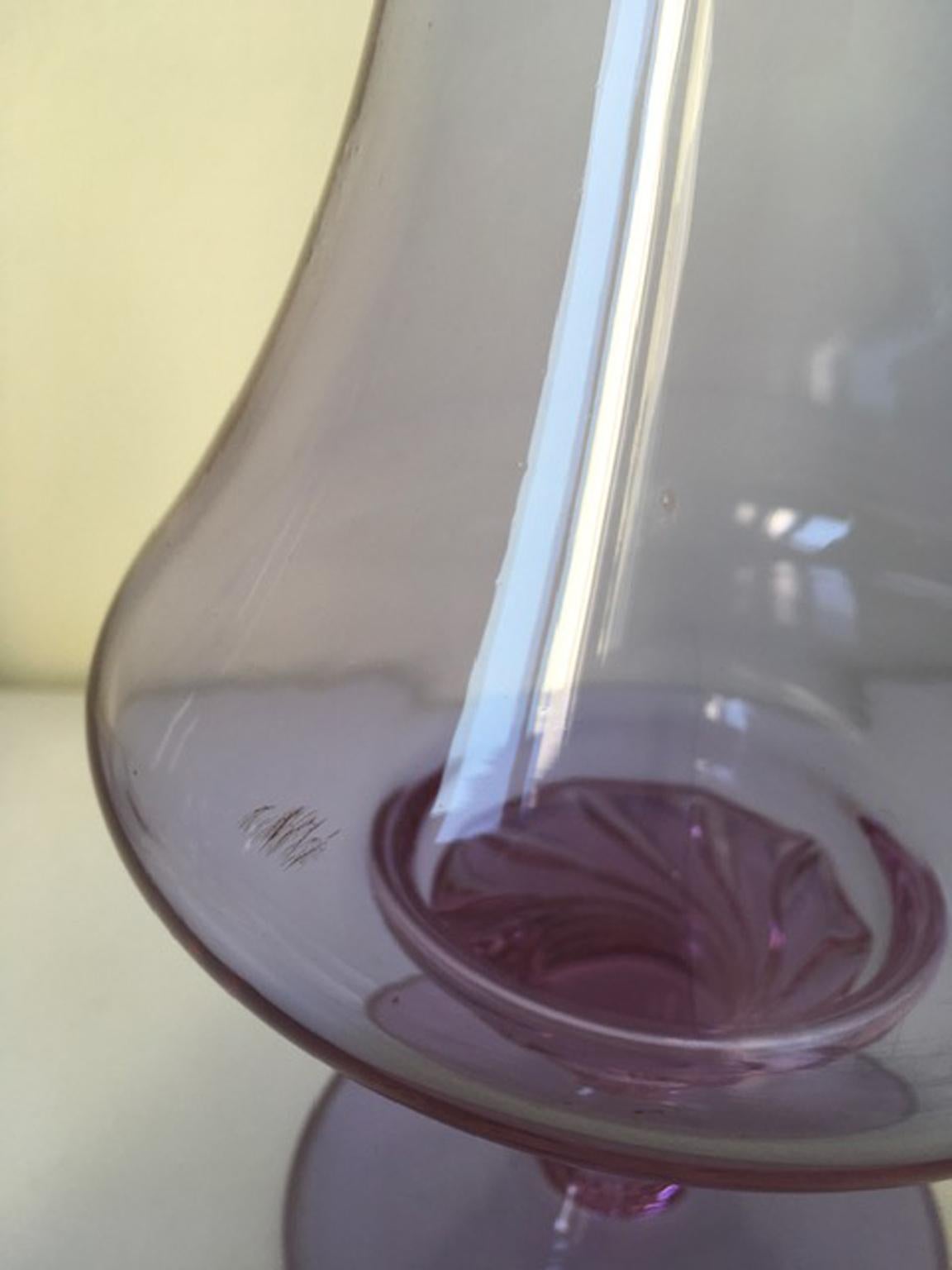 Flacon en verre de Murano soufflé post-moderne de 1960, Italie en vente 9
