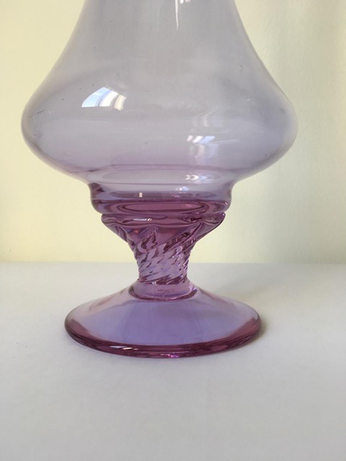 Italian Italy 1960 Post-Modern Murano Blown Glass Bottle For Sale