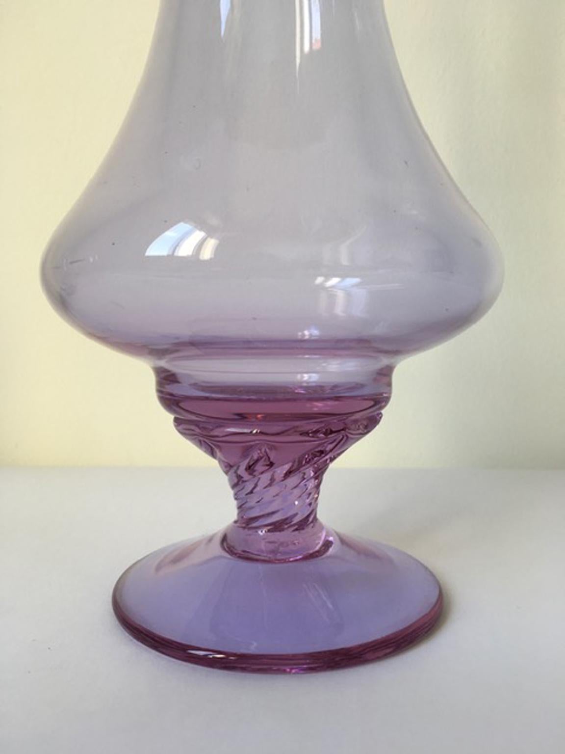 italien Flacon en verre de Murano soufflé post-moderne de 1960, Italie en vente