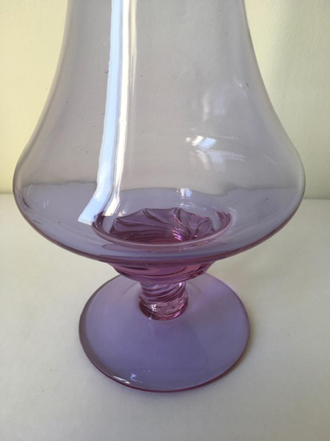 Fait main Flacon en verre de Murano soufflé post-moderne de 1960, Italie en vente