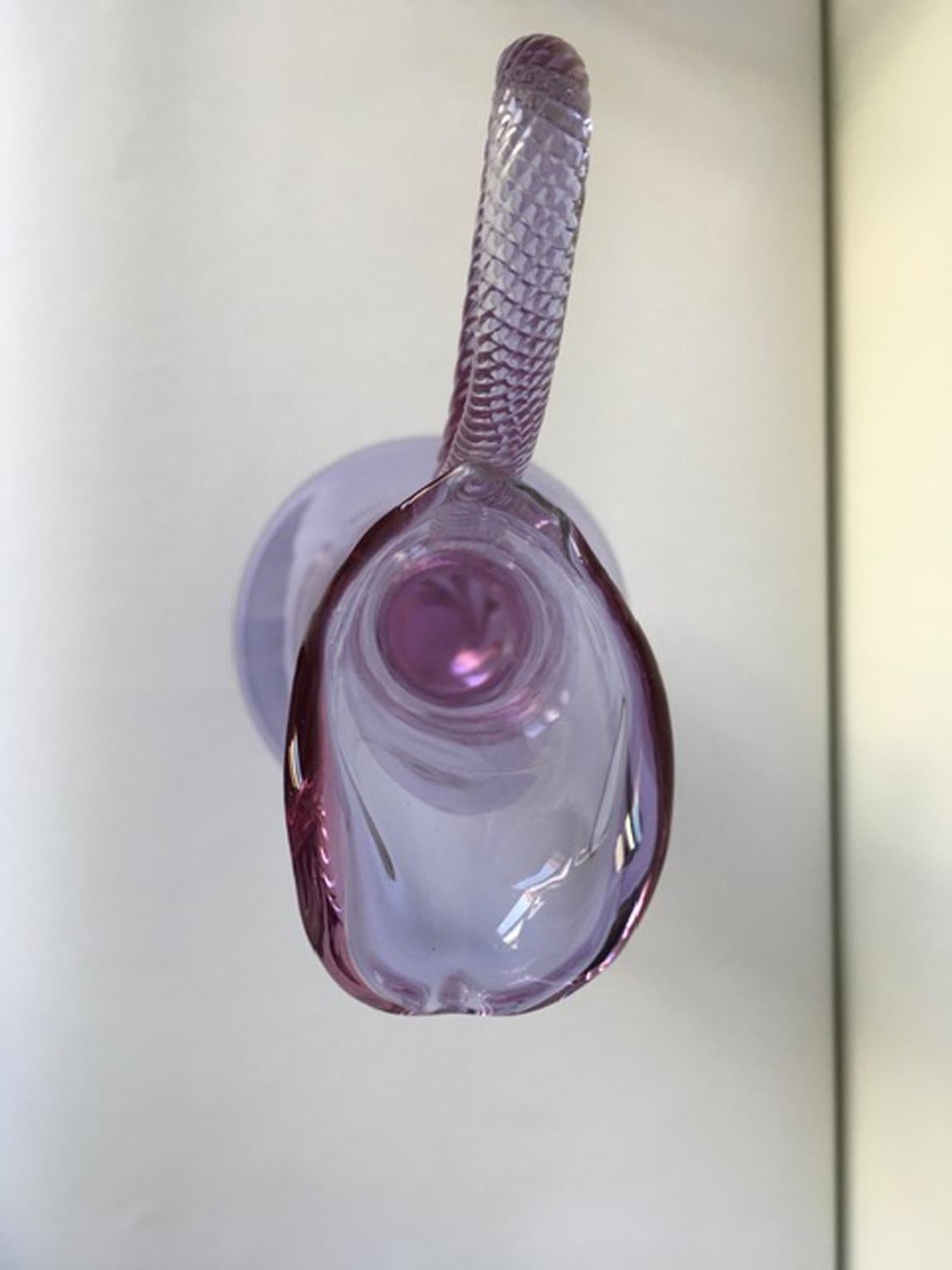 Flacon en verre de Murano soufflé post-moderne de 1960, Italie en vente 1