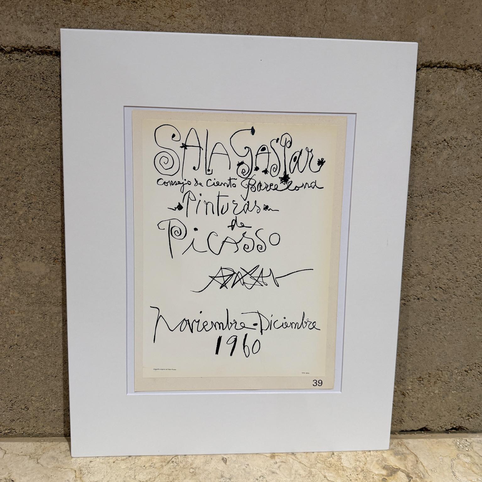 Original Lithographie Poster Picasso 1960 Sala Gaspar Barcelona
Kein COA
Rahmen 20 h x 16 b Kunst 13 h x 9.38
Gebraucht Original Vintage Zustand
Siehe die aufgeführten Bilder.