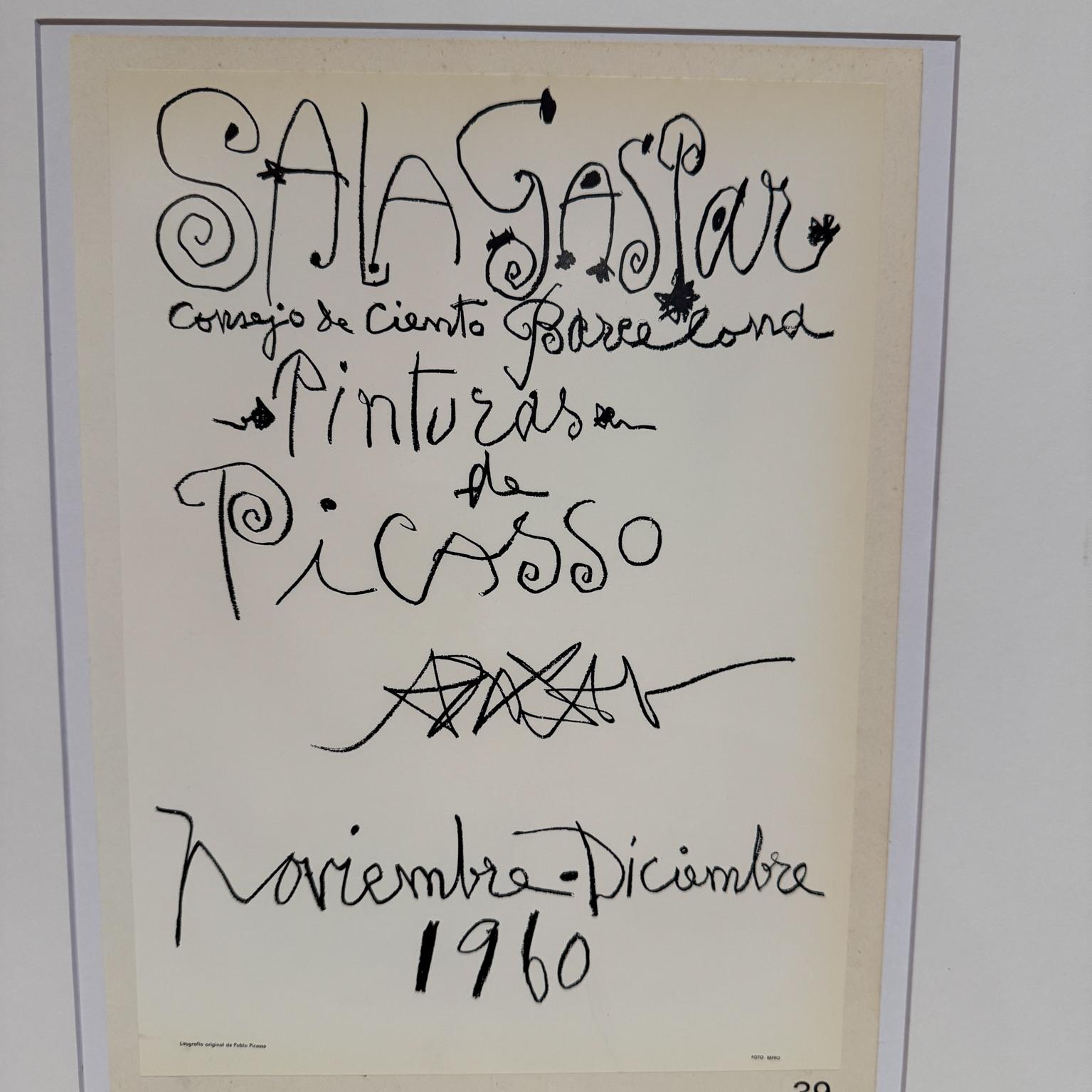 1960 Poster Picasso Sala Gaspar Barcelona Original Lithograph (Moderne der Mitte des Jahrhunderts) im Angebot