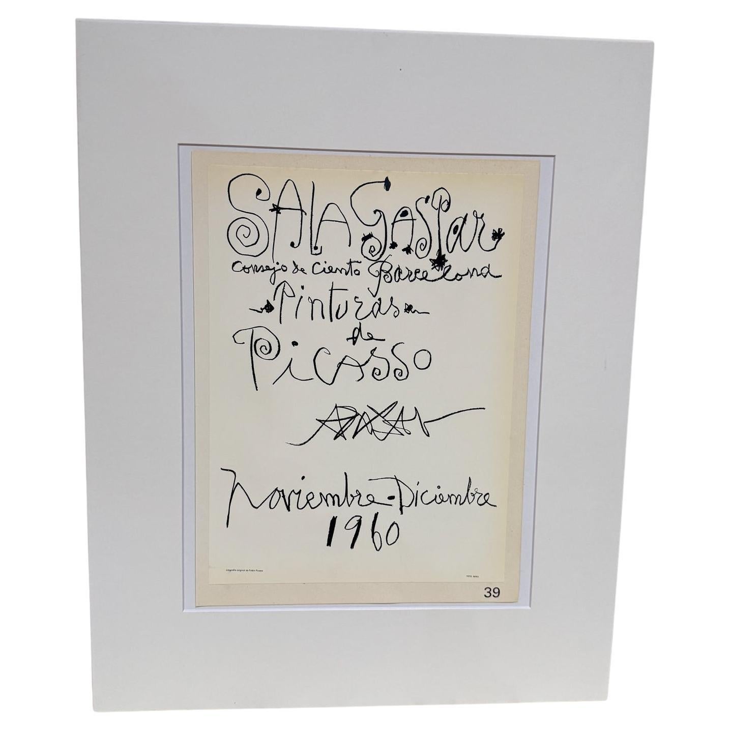 1960 Poster Picasso Sala Gaspar Barcelona Original Lithograph