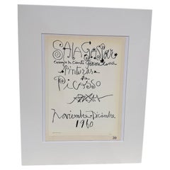 1960 Poster Picasso Sala Gaspar Barcelona Original Lithograph