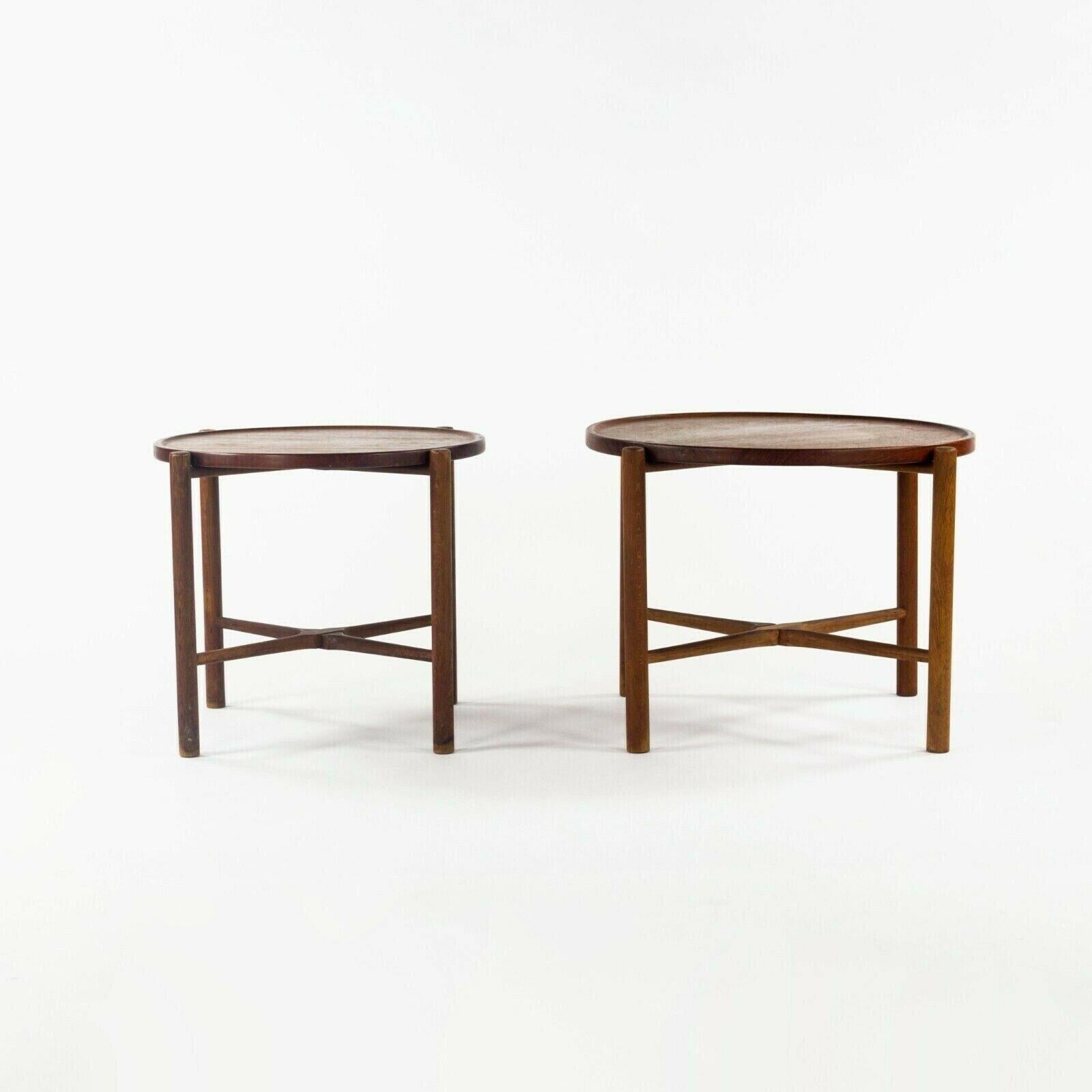 Listed for sale is a single (two tables are available as shown, but the price listed is for each table) PP35 folding side table, designed by Hans Wegner and produced by Andreas Tuck circa 1960. Both tables came from a Washington, DC area estate,