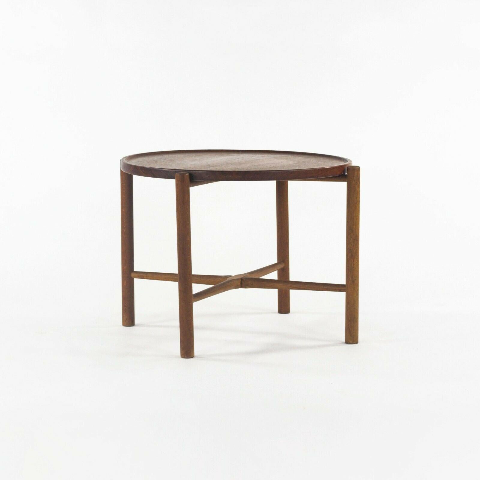 Modern 1960 PP35 Hans Wegner for &reas Tuck Folding Teak & Oak Side Table 2x Available For Sale