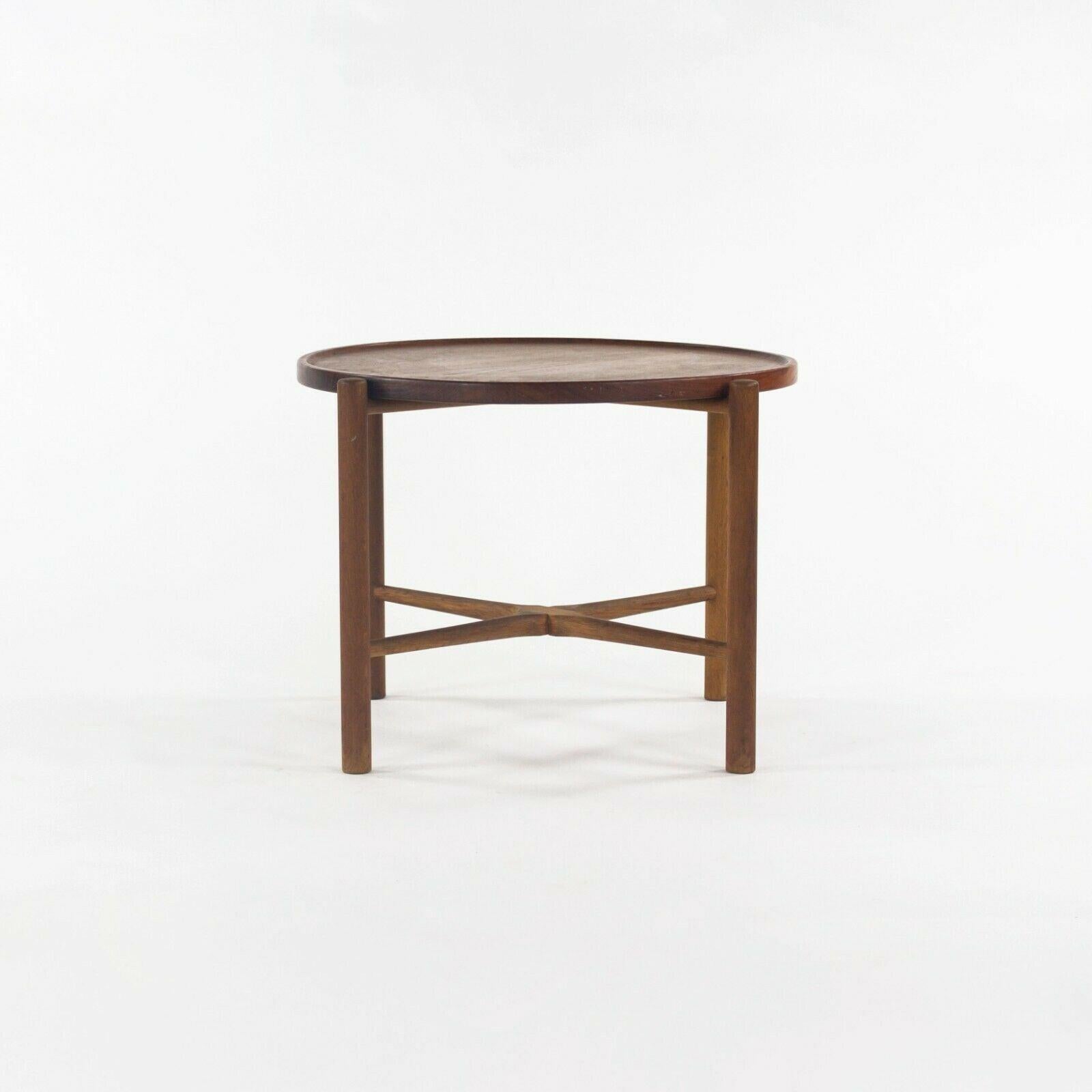 Danish 1960 PP35 Hans Wegner for &reas Tuck Folding Teak & Oak Side Table 2x Available For Sale