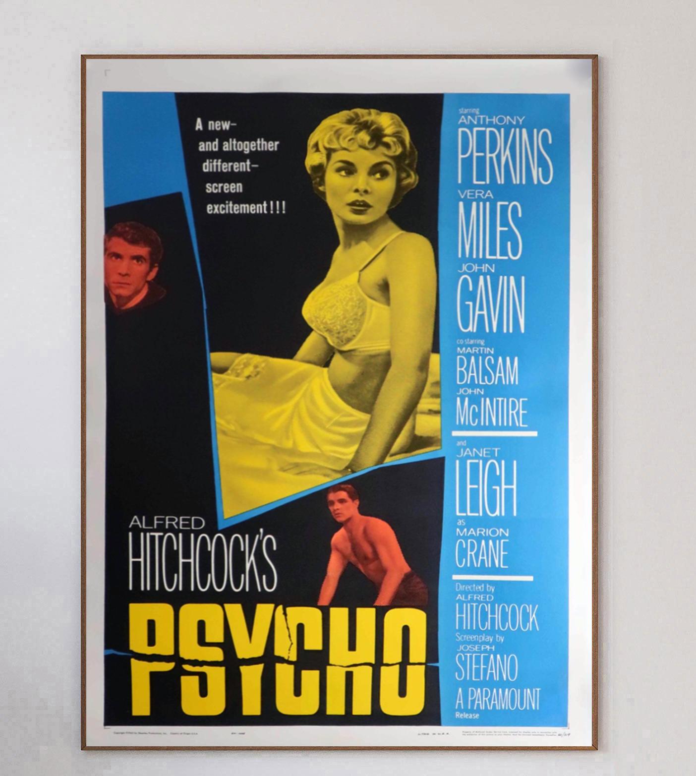 1960 Psycho Original Vintage Poster In Good Condition For Sale In Winchester, GB