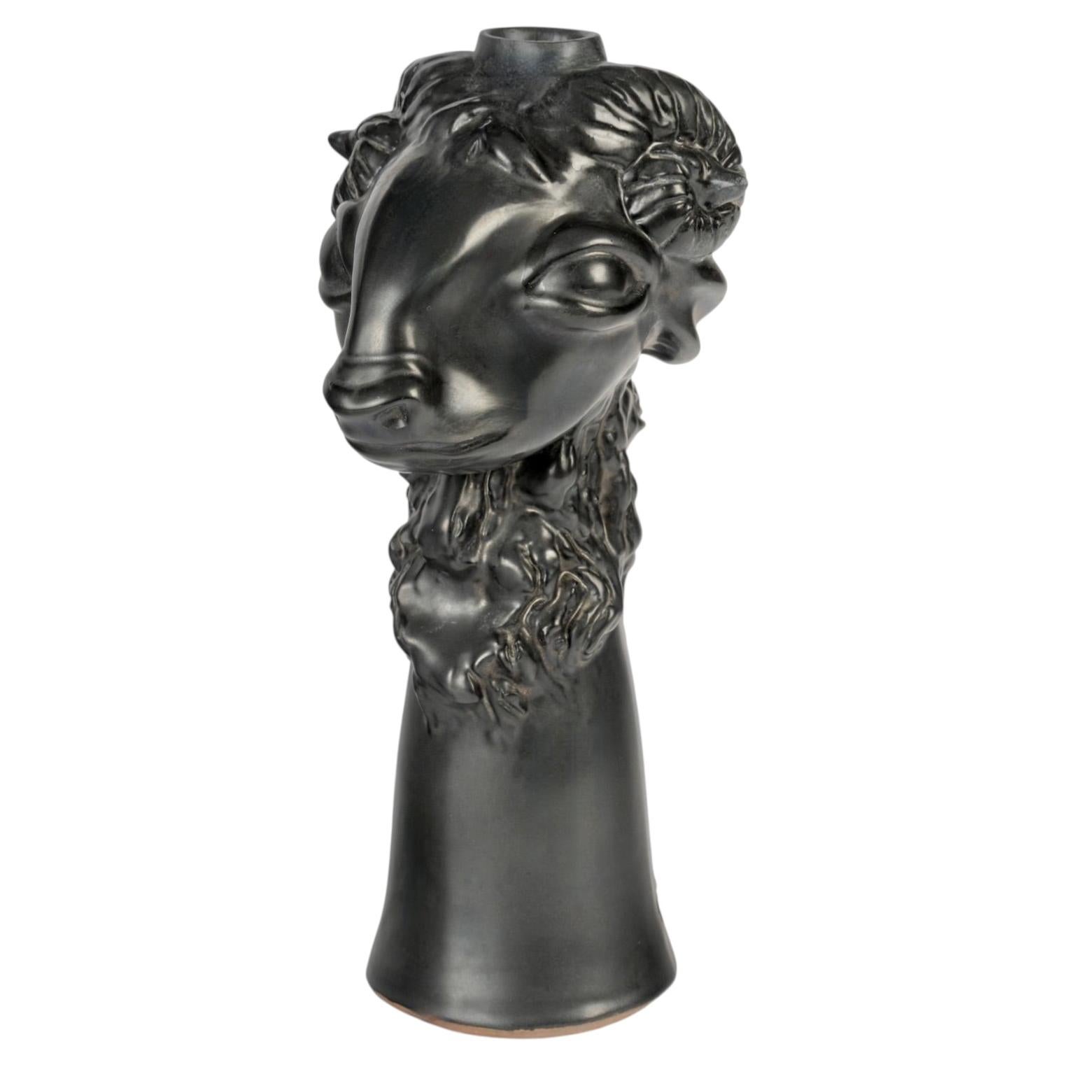 1960 Raro Céramique "Tete de Belier" firmato da Jean Marais in vendita