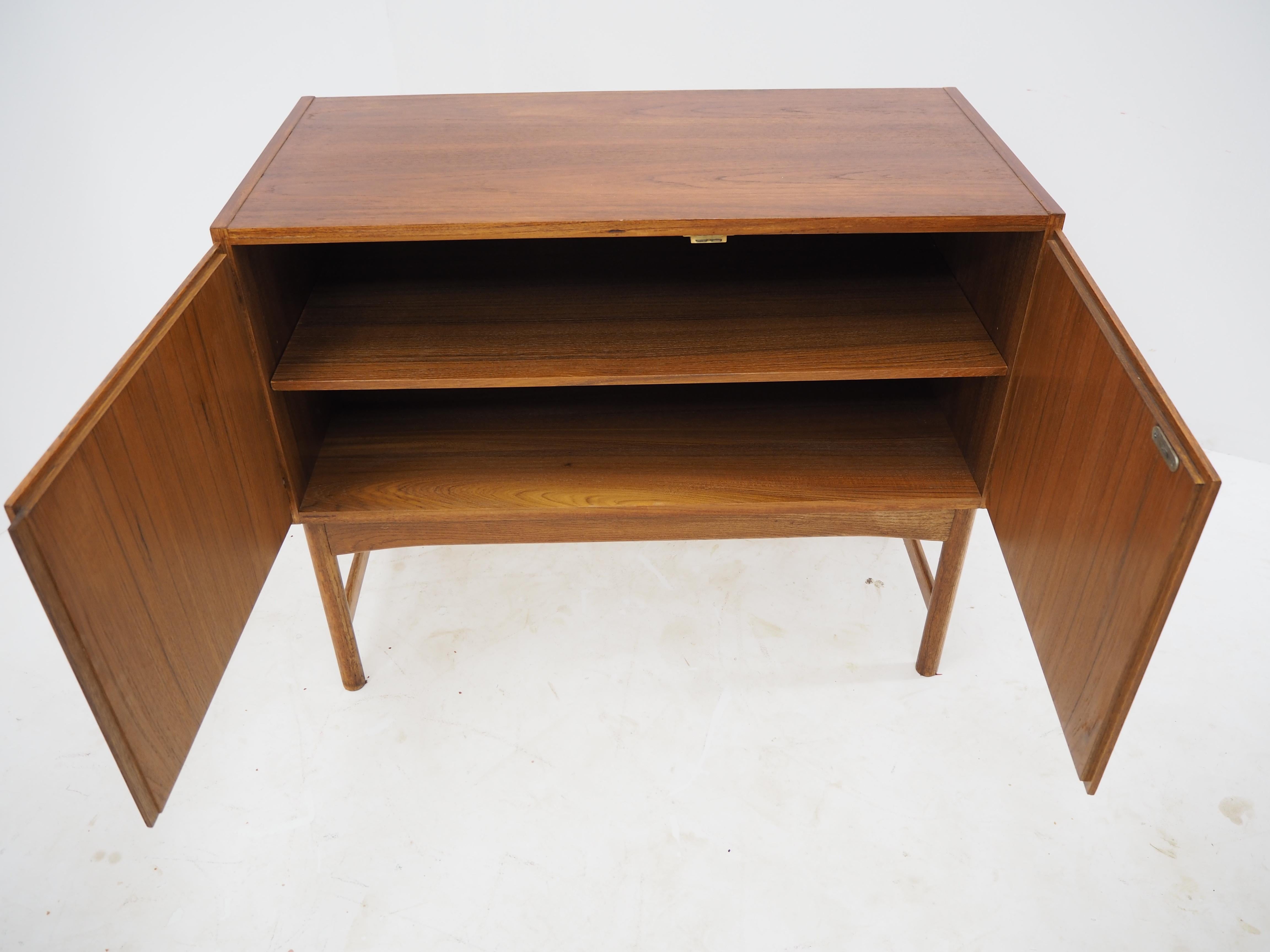 1960 Rare Teak and Oak Cabinet by Krasna Jizba, Czechoslovakia For Sale 2
