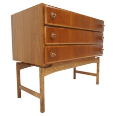 1960 Rare Teak and Oak Chest of Drawers by Krasna Jizba, Czechoslovakia