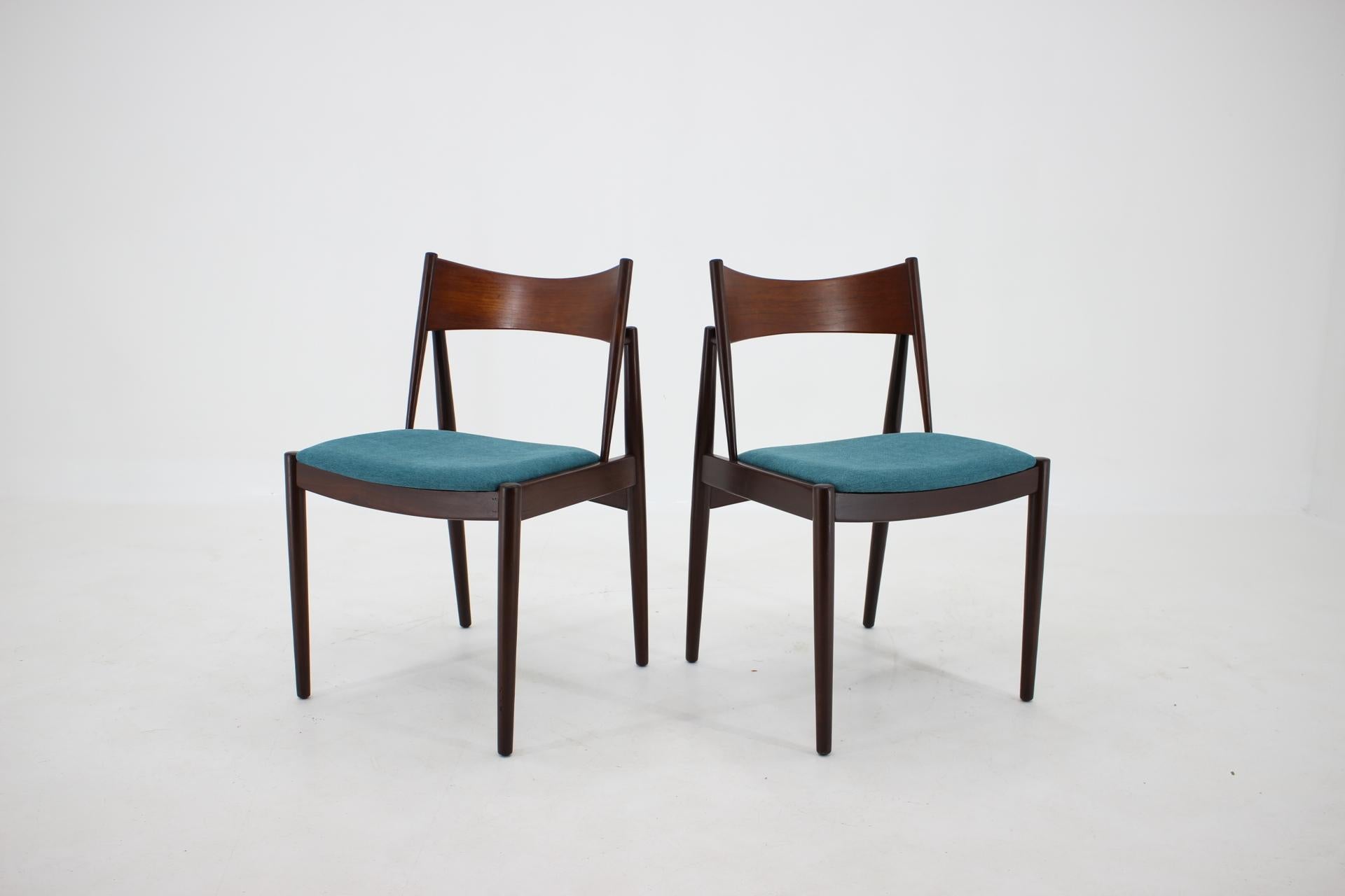 Fabric 1960 Rare Teak Dining Chairs by Vamo, Denmark