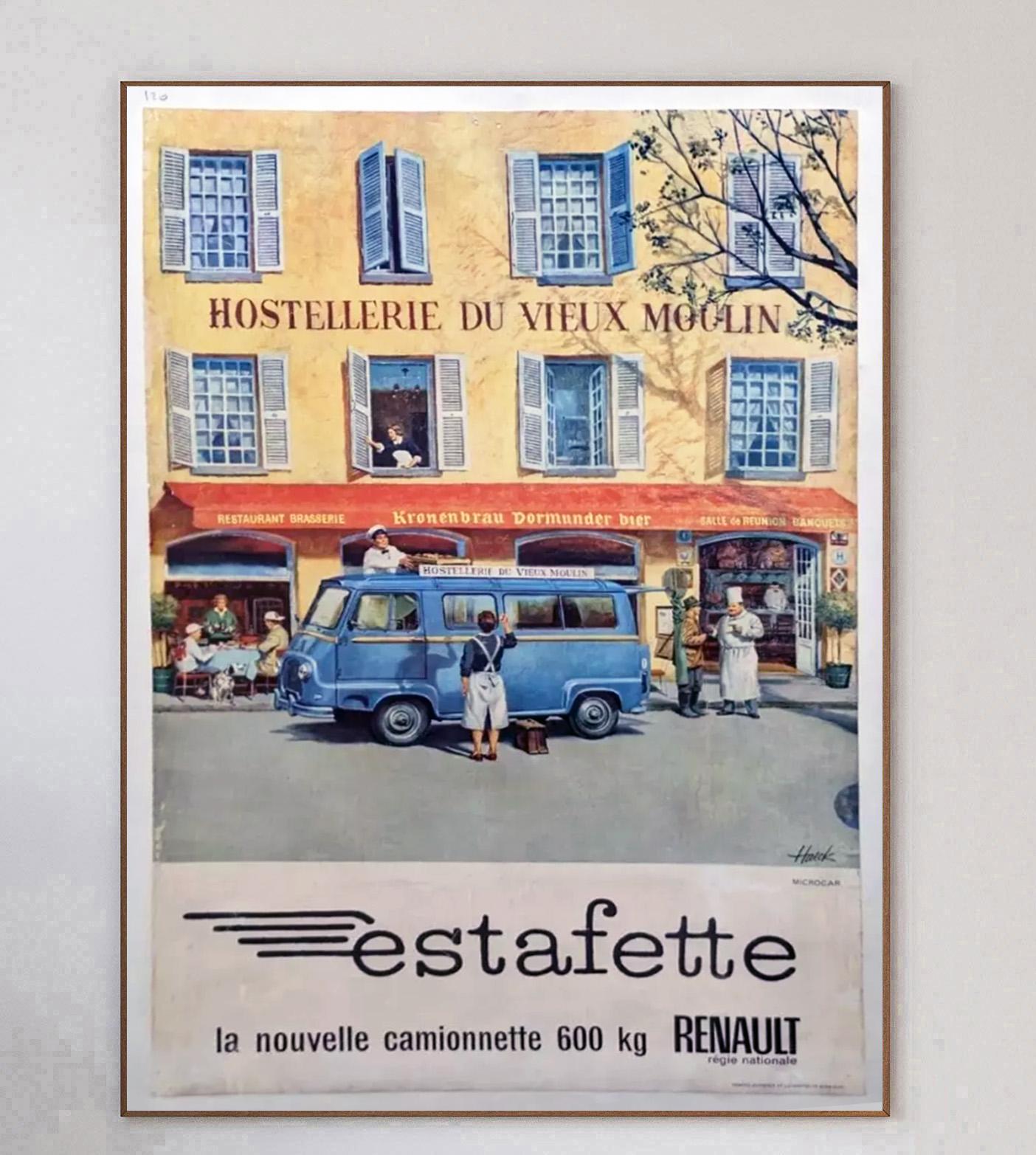 Metà XX secolo 1960 Renault Estafette - Poster d'epoca originale in vendita