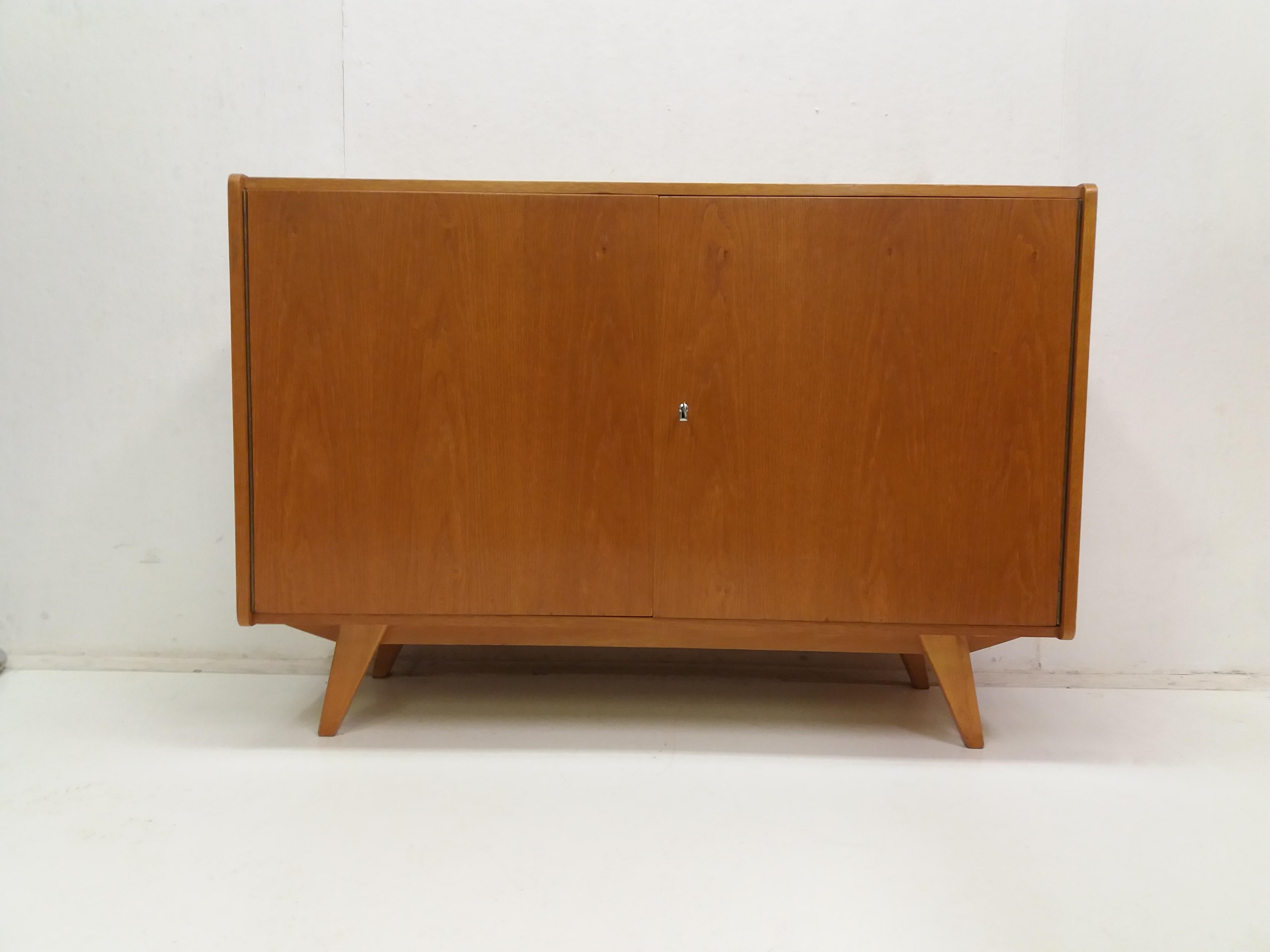 1960 Retro Oak Chest of Drawers Jiroutek, Czechoslovakia For Sale