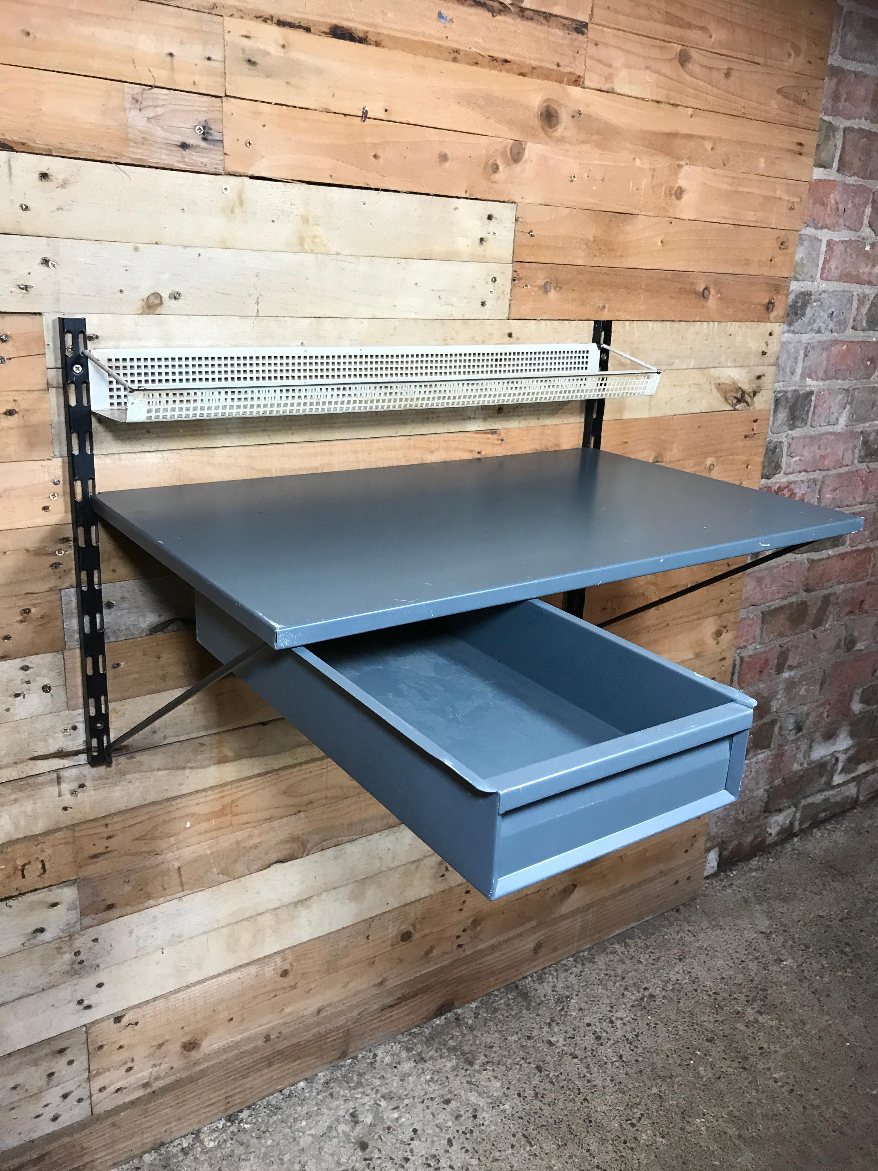 metal shelf desk