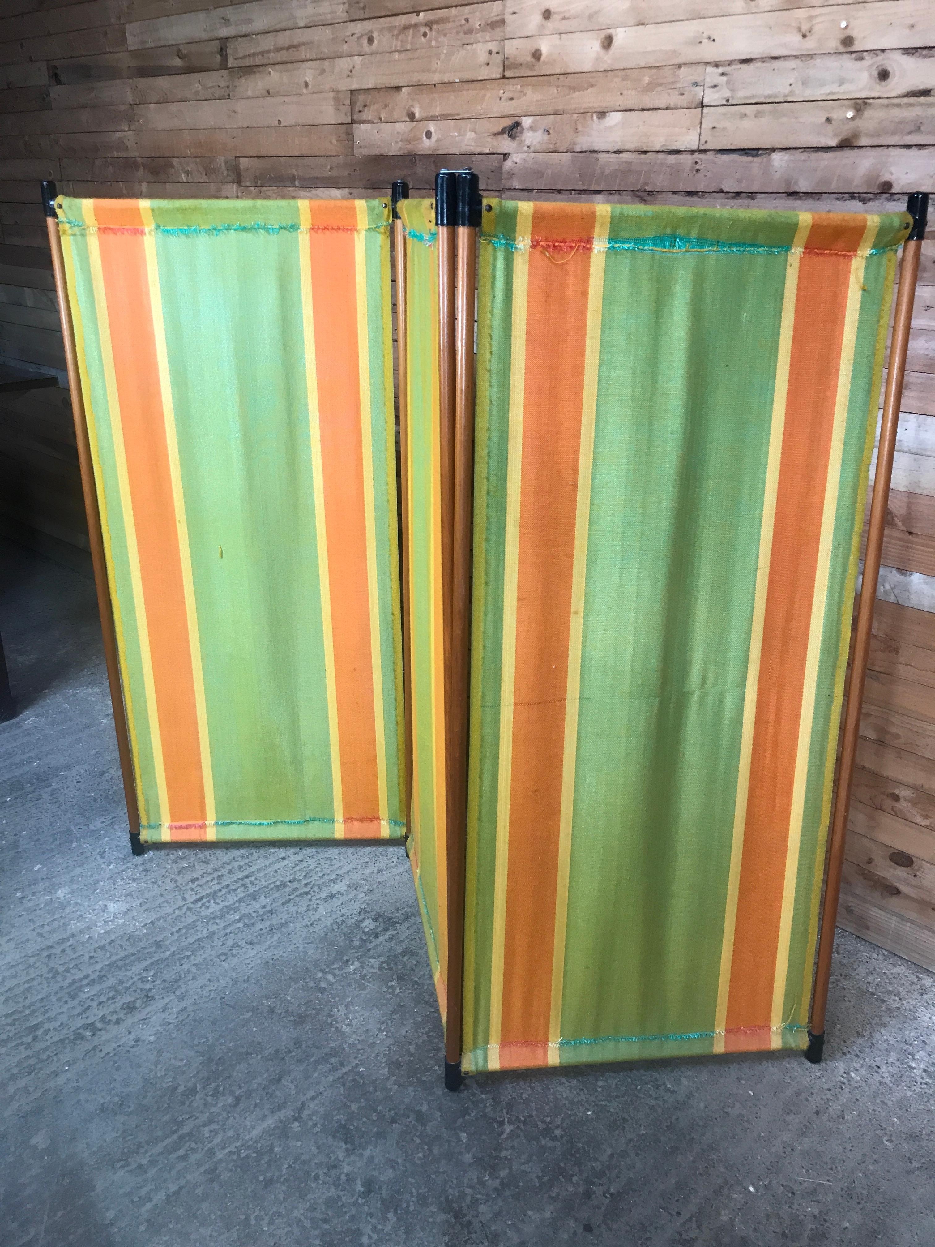 Mid-Century Modern 1960 Retro Vintage Fabric screen / Room Divider