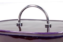 1960 Roberto Arioli Gabbianelli Italian Space Age Design Chrome Ceramic Box