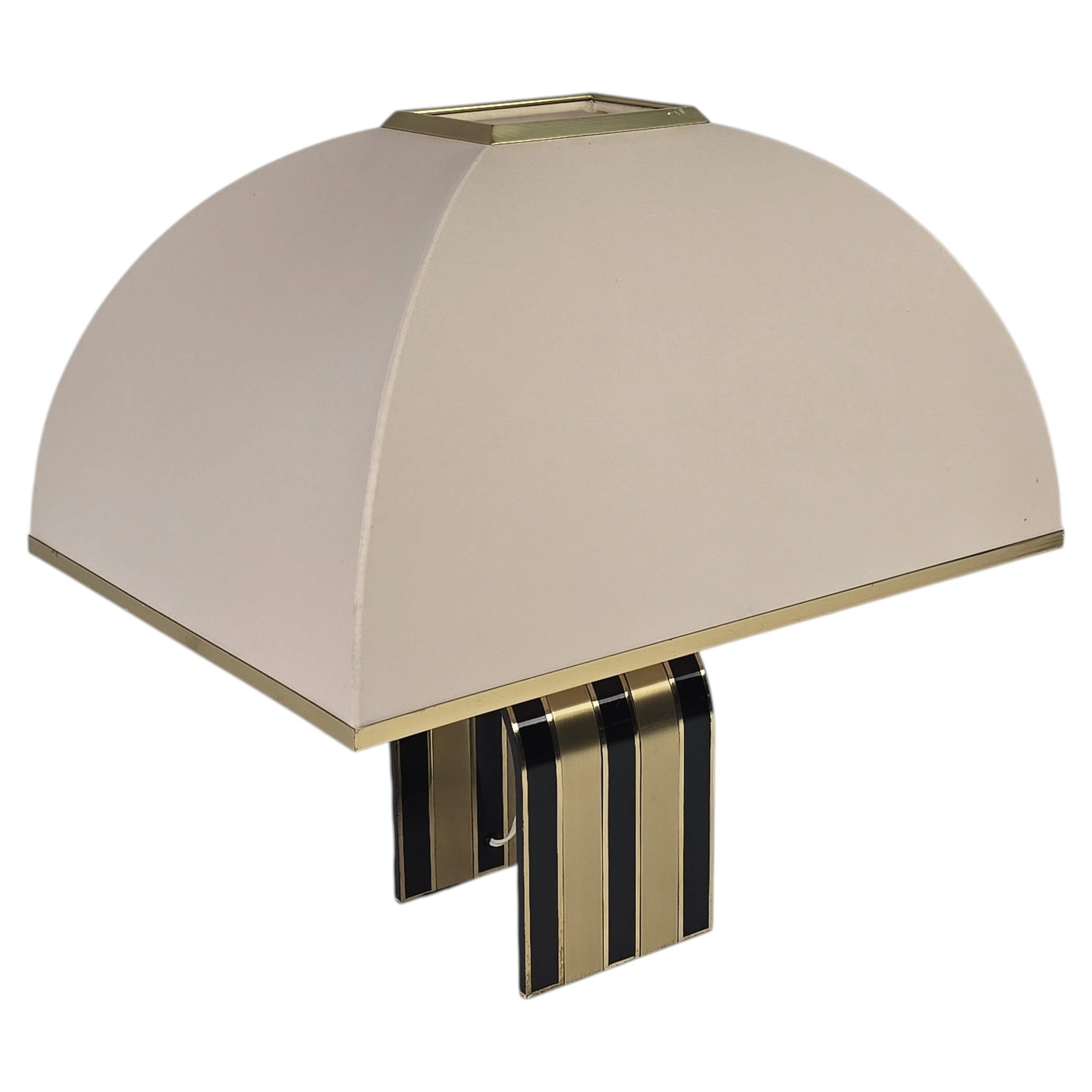 1960 Romeo Rega Solid Thick Brass Table Lamp , Italy For Sale