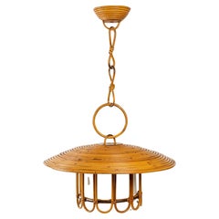 1960, Round Suspension in Rattan Inspired by the Countries of the Rising Sun