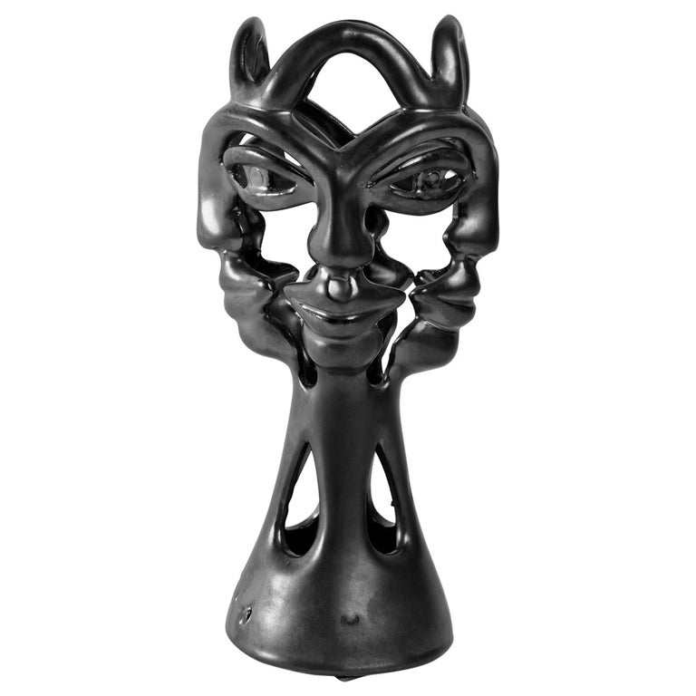 1960s 4 Faces Ceramic Vase Jean Marais For Sale At 1stdibs