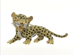 1960s 91 Grams Yellow Gold Diamond Enamel and Rubi Set