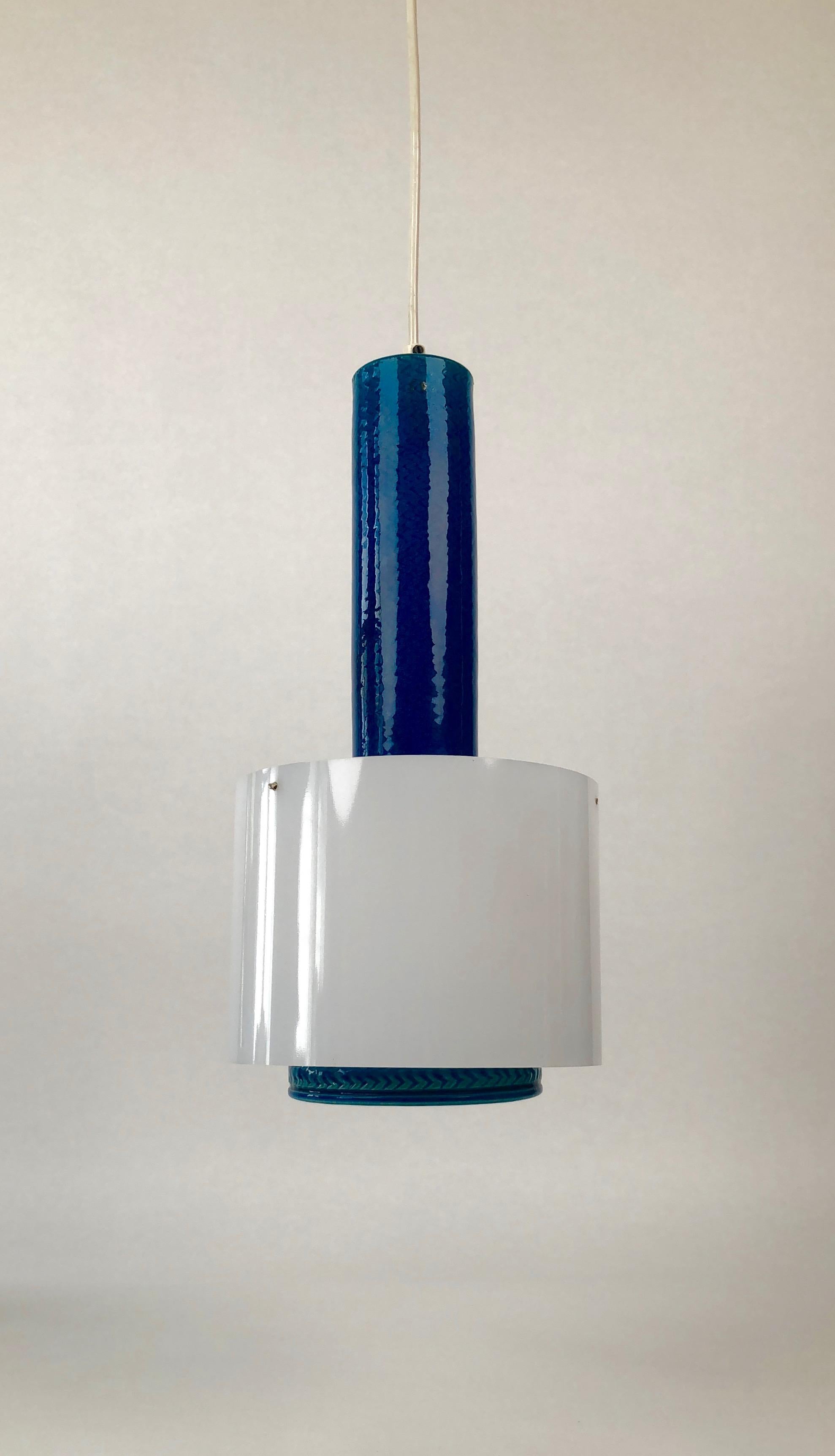 Bitossi Ceramiche Aldo Londi „Rimini Blue“-Deckenleuchte aus den 1960er Jahren, Italien im Zustand „Gut“ im Angebot in Vienna, Austria