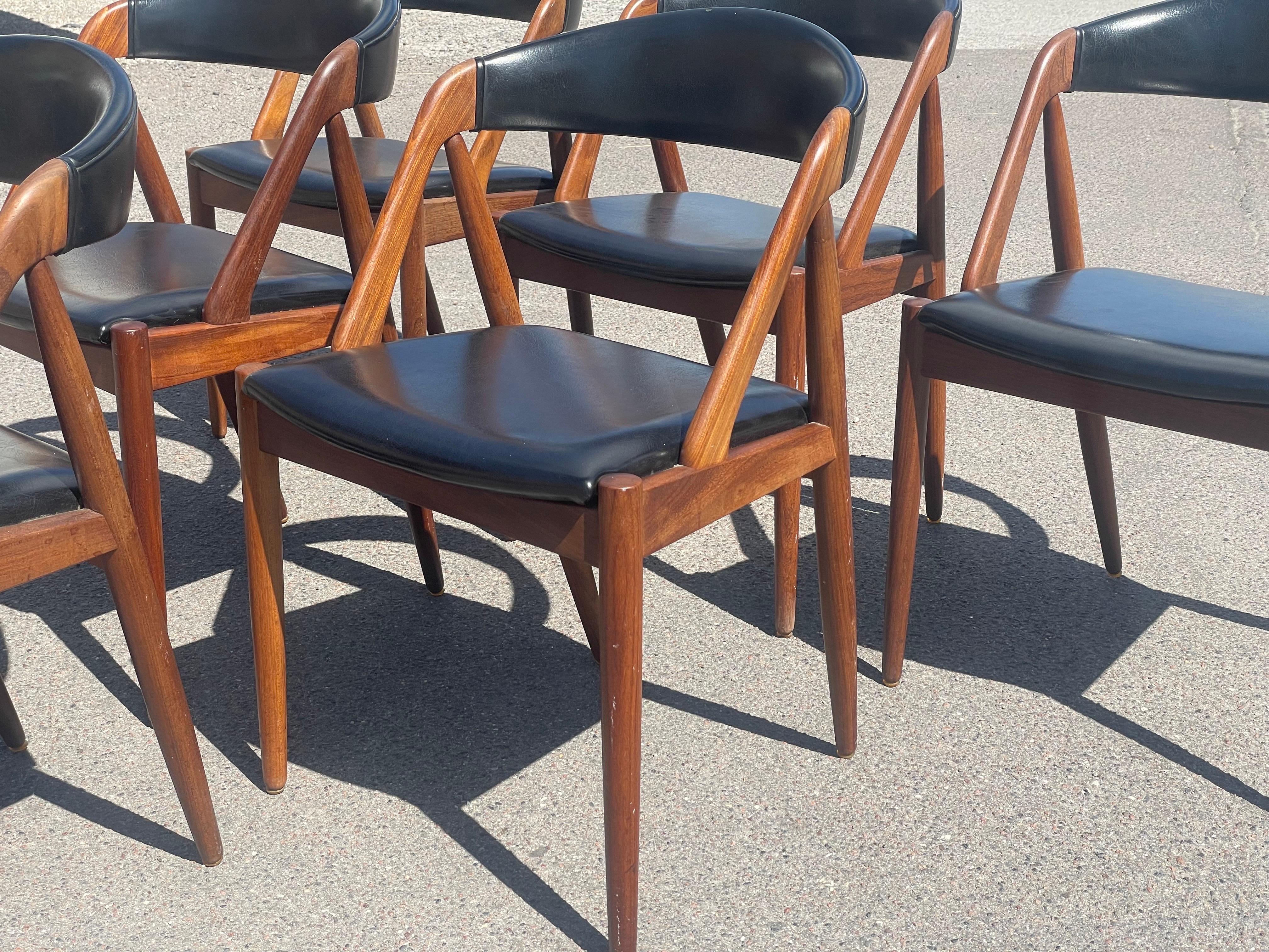 1960´s Danish design, Kai Kristiansen, Set of Six Teak, Model 31 Dining Chairs 5
