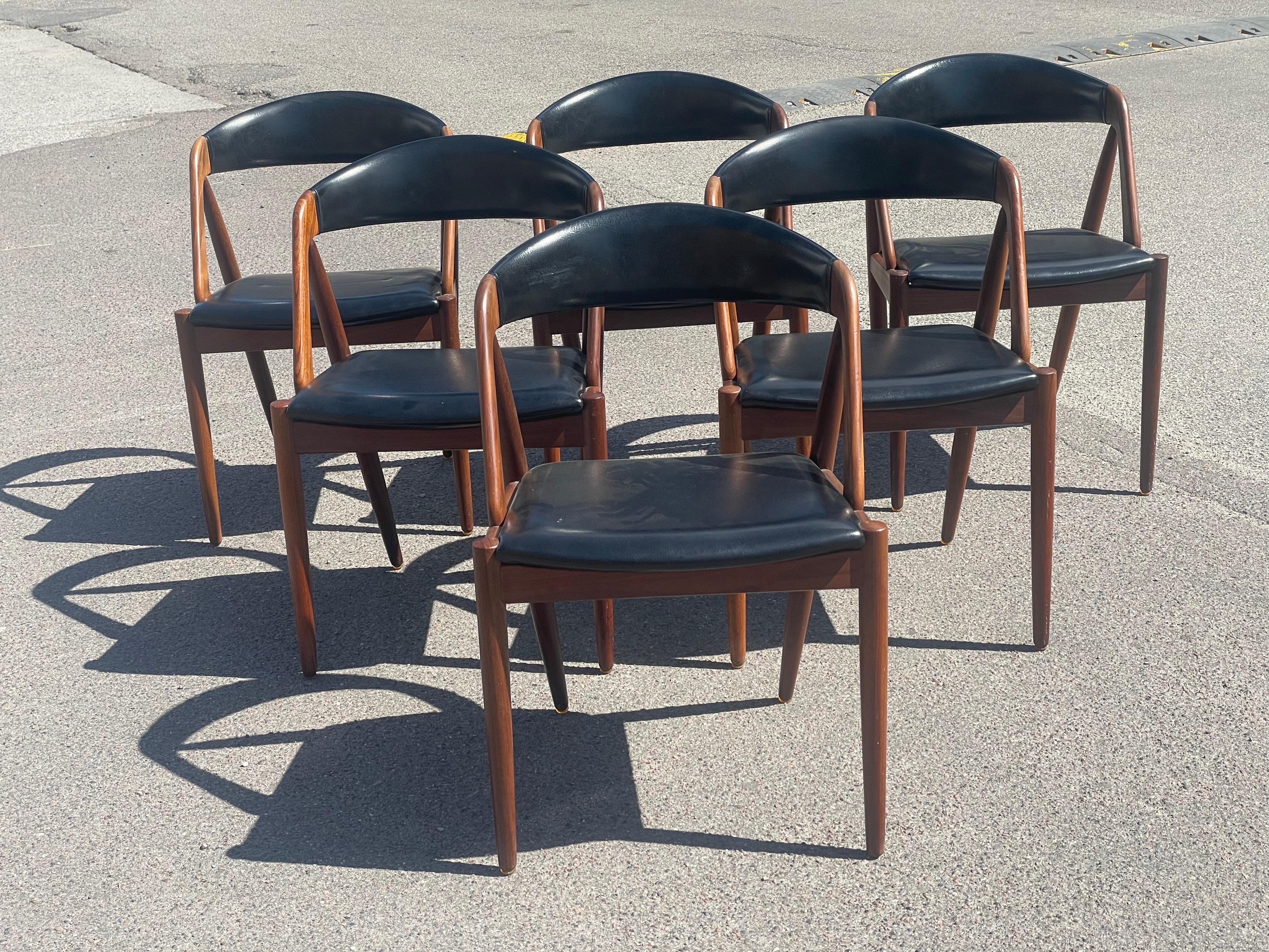 Mid-20th Century 1960´s Danish design, Kai Kristiansen, Set of Six Teak, Model 31 Dining Chairs